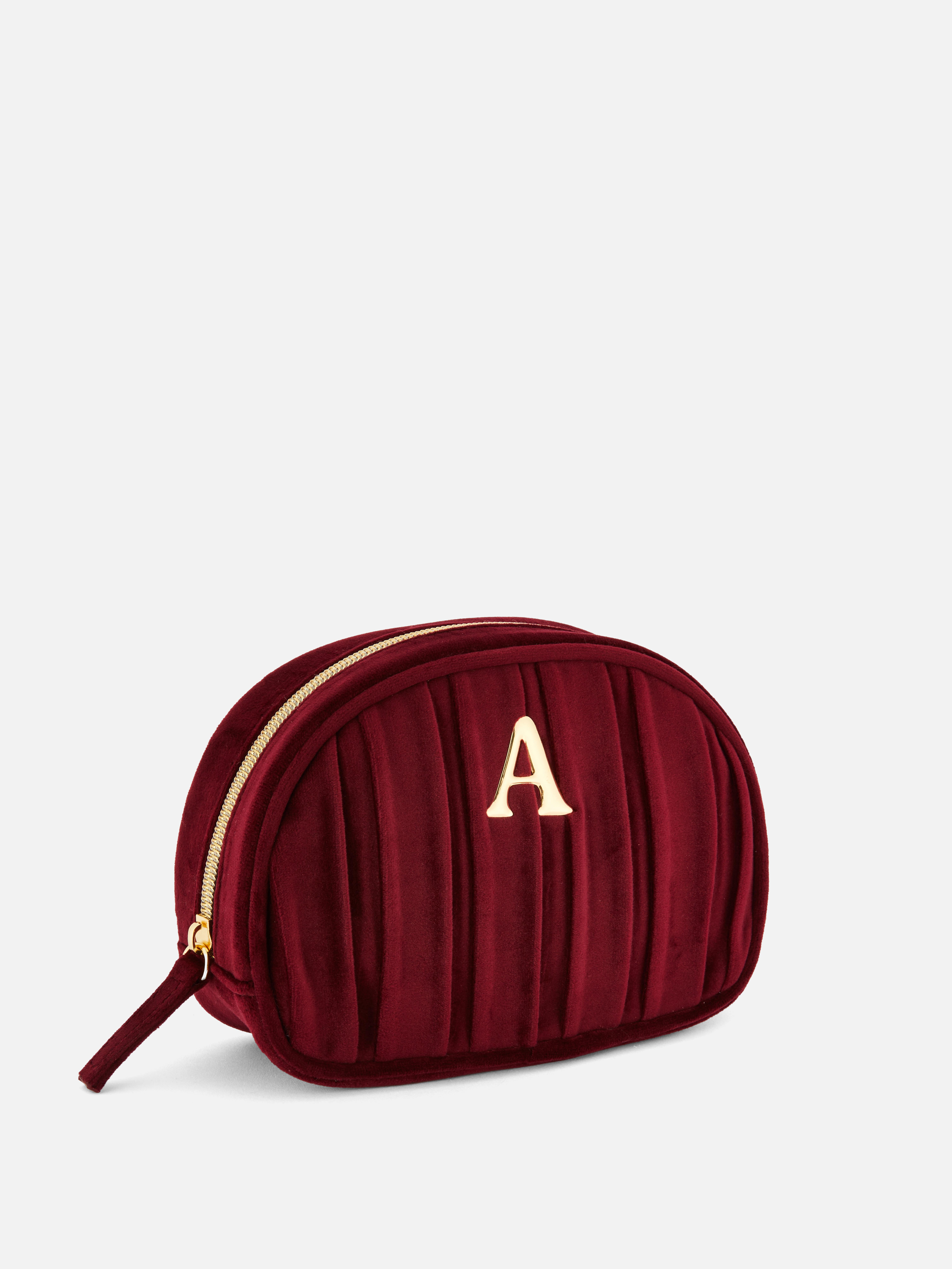 Mini trousse in velluto con iniziale
