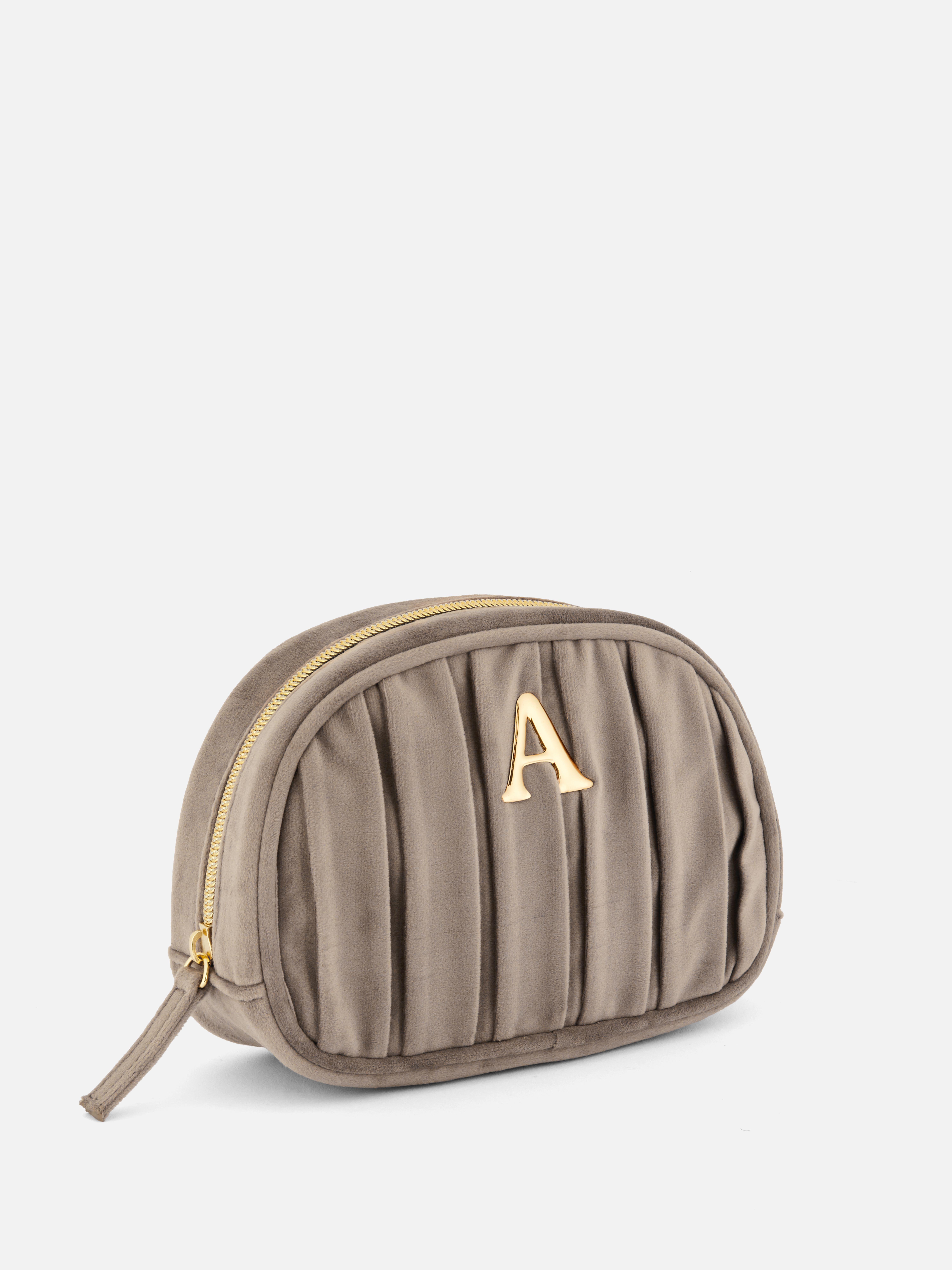 Mini trousse in velluto con iniziale