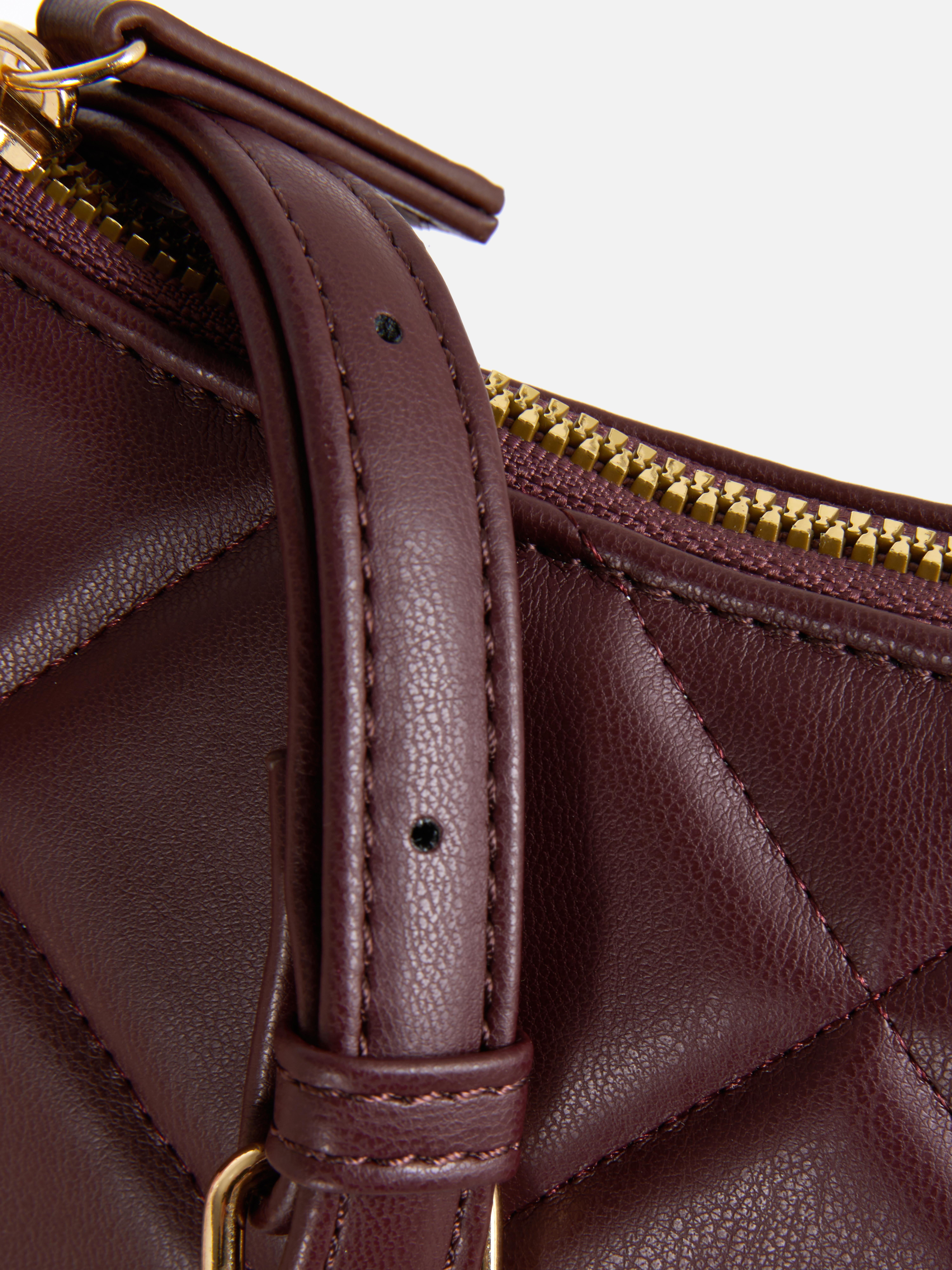 Women's Burgundy Quilted Crossbody Bag