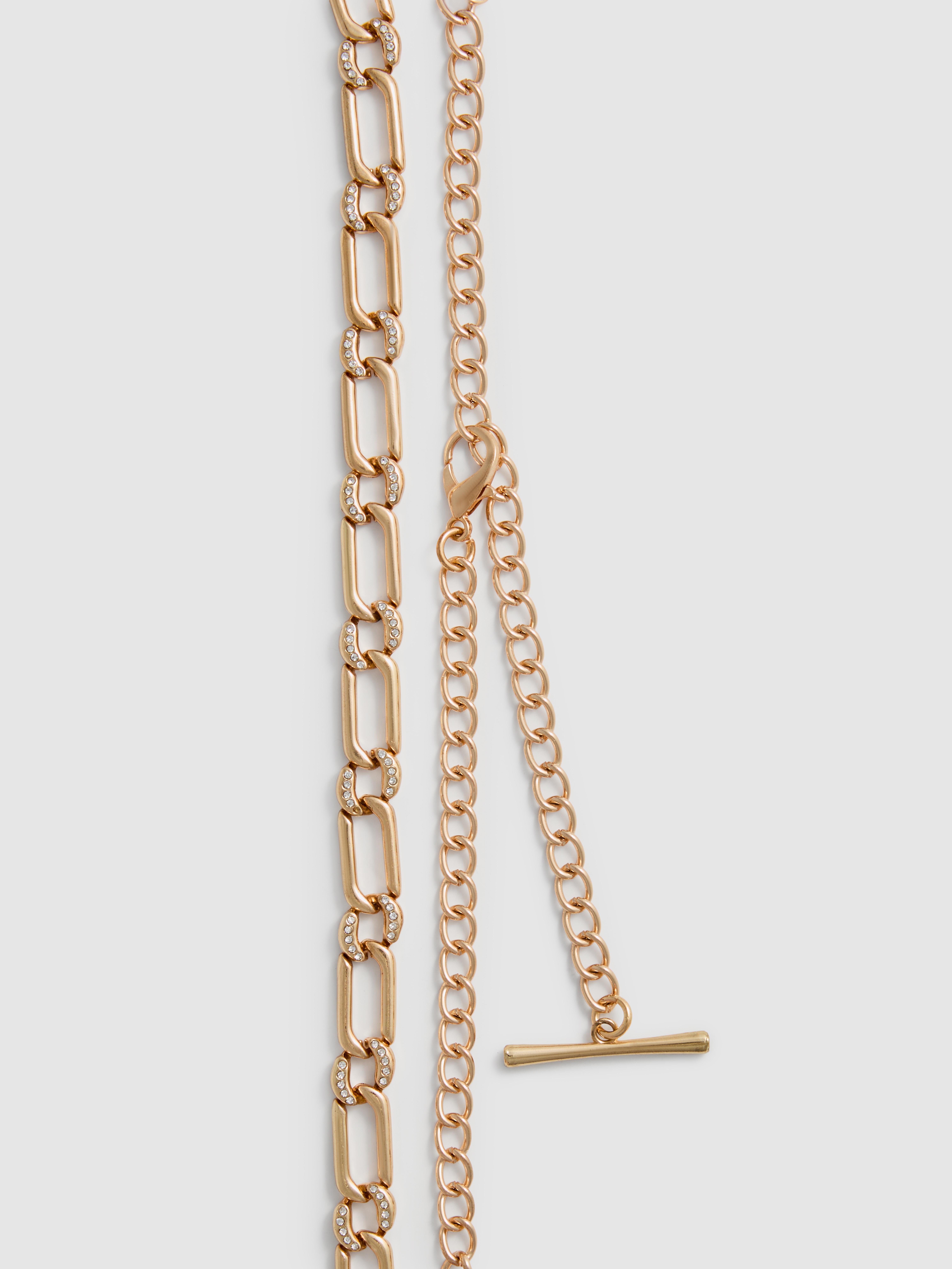 Diamanté T-Bar Chain Belt