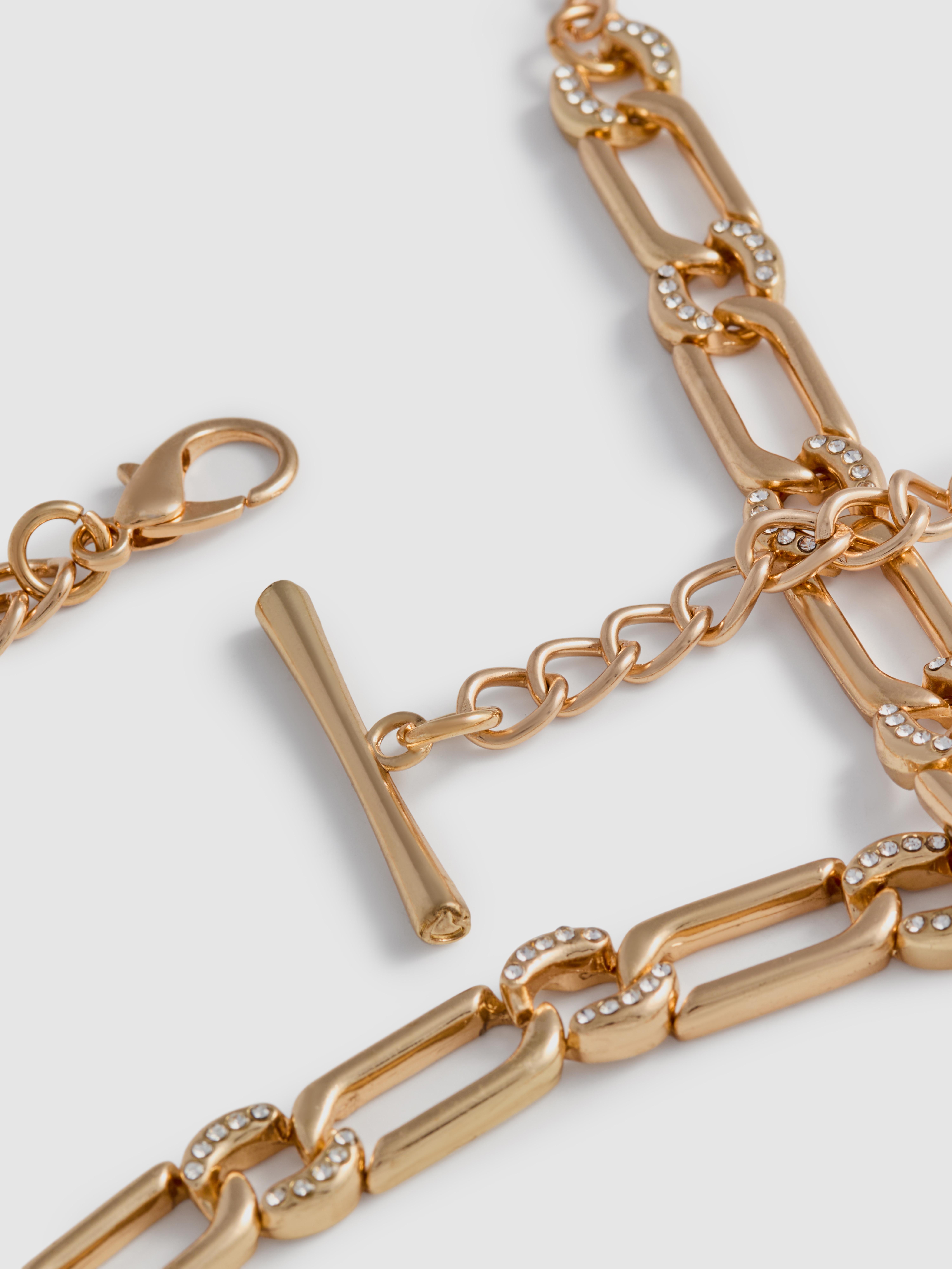 Diamanté T-Bar Chain Belt