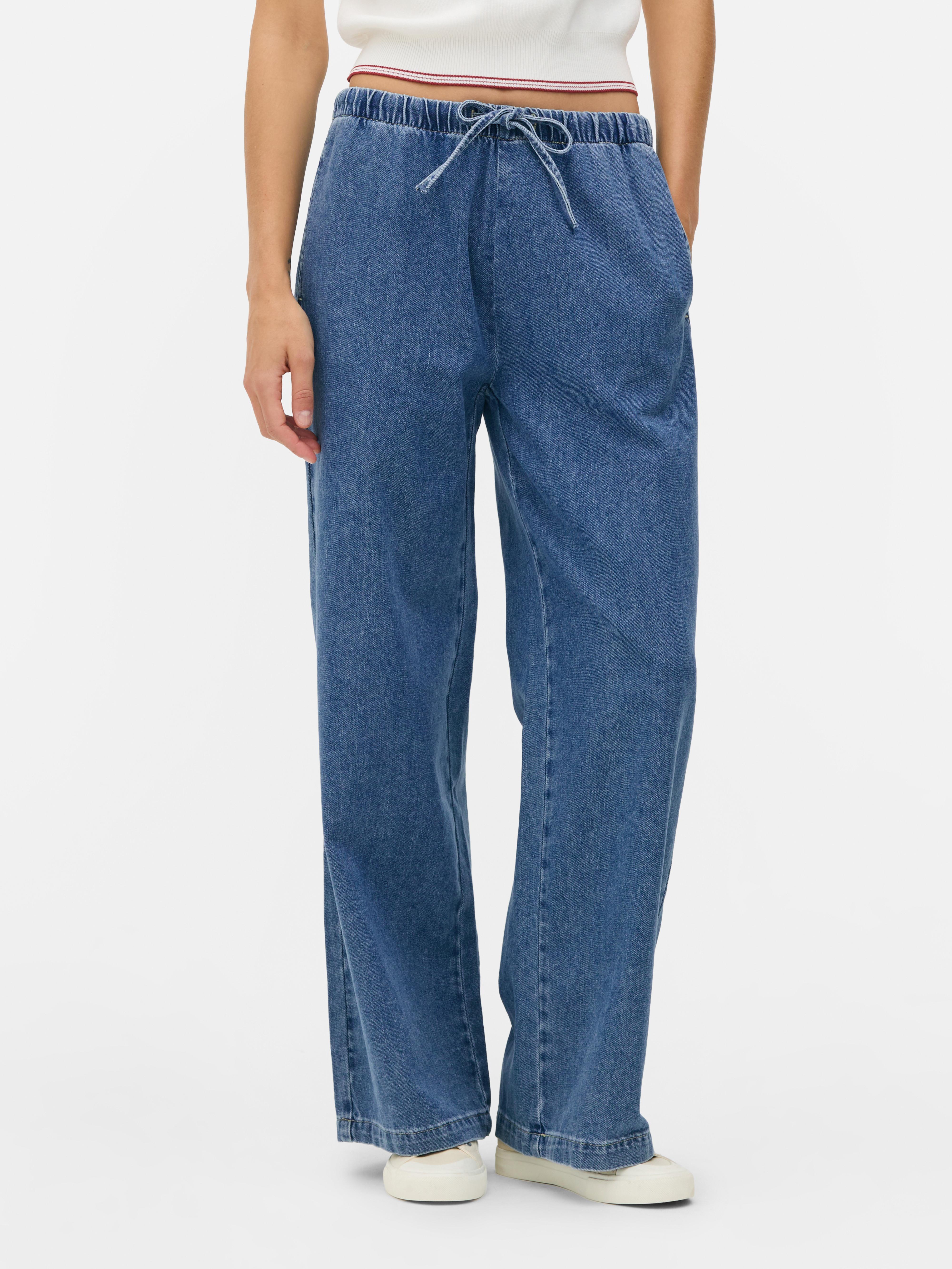 Denim joggingbroek met trekkoord