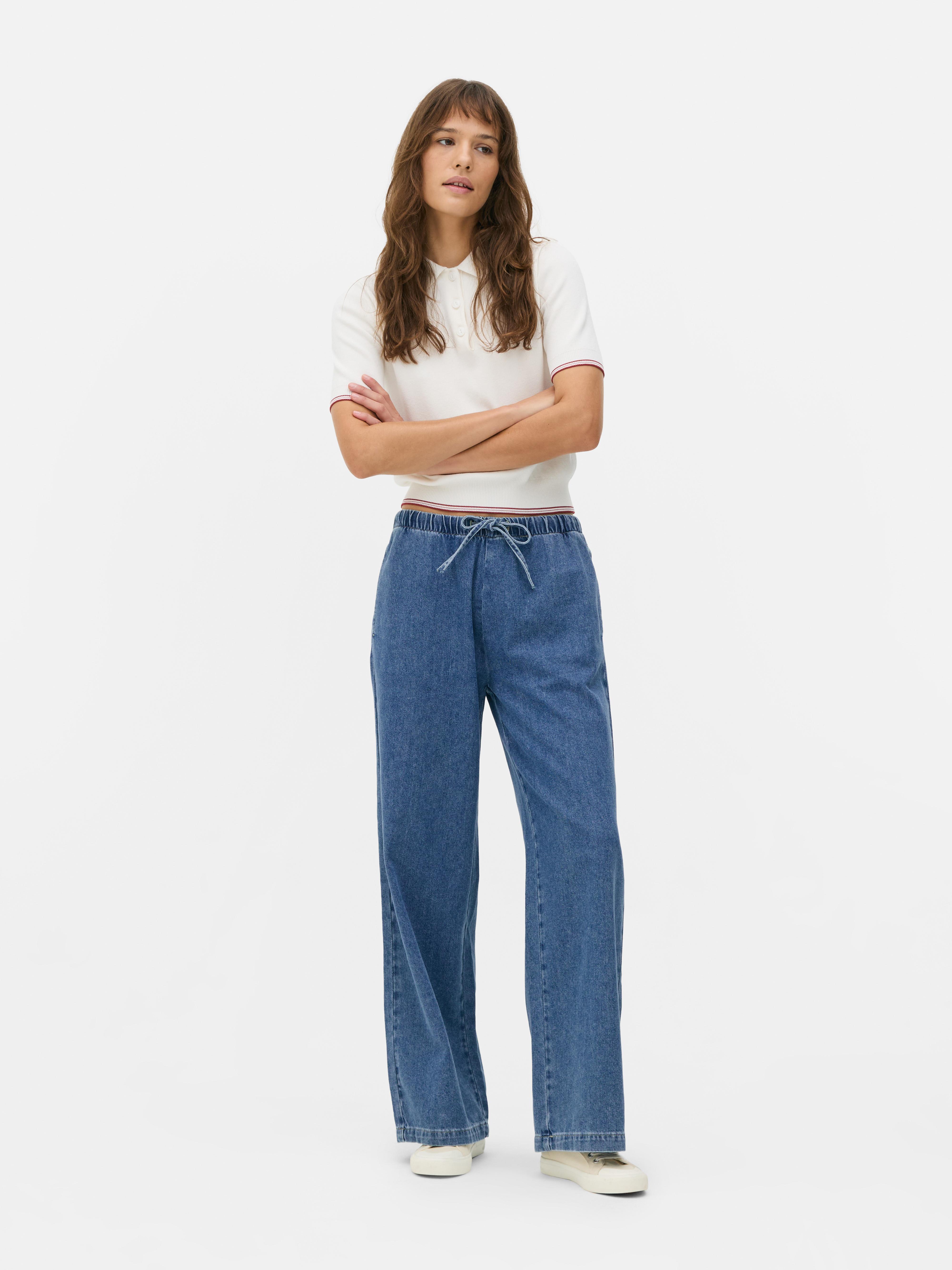 Pantaloni da tuta in denim con coulisse