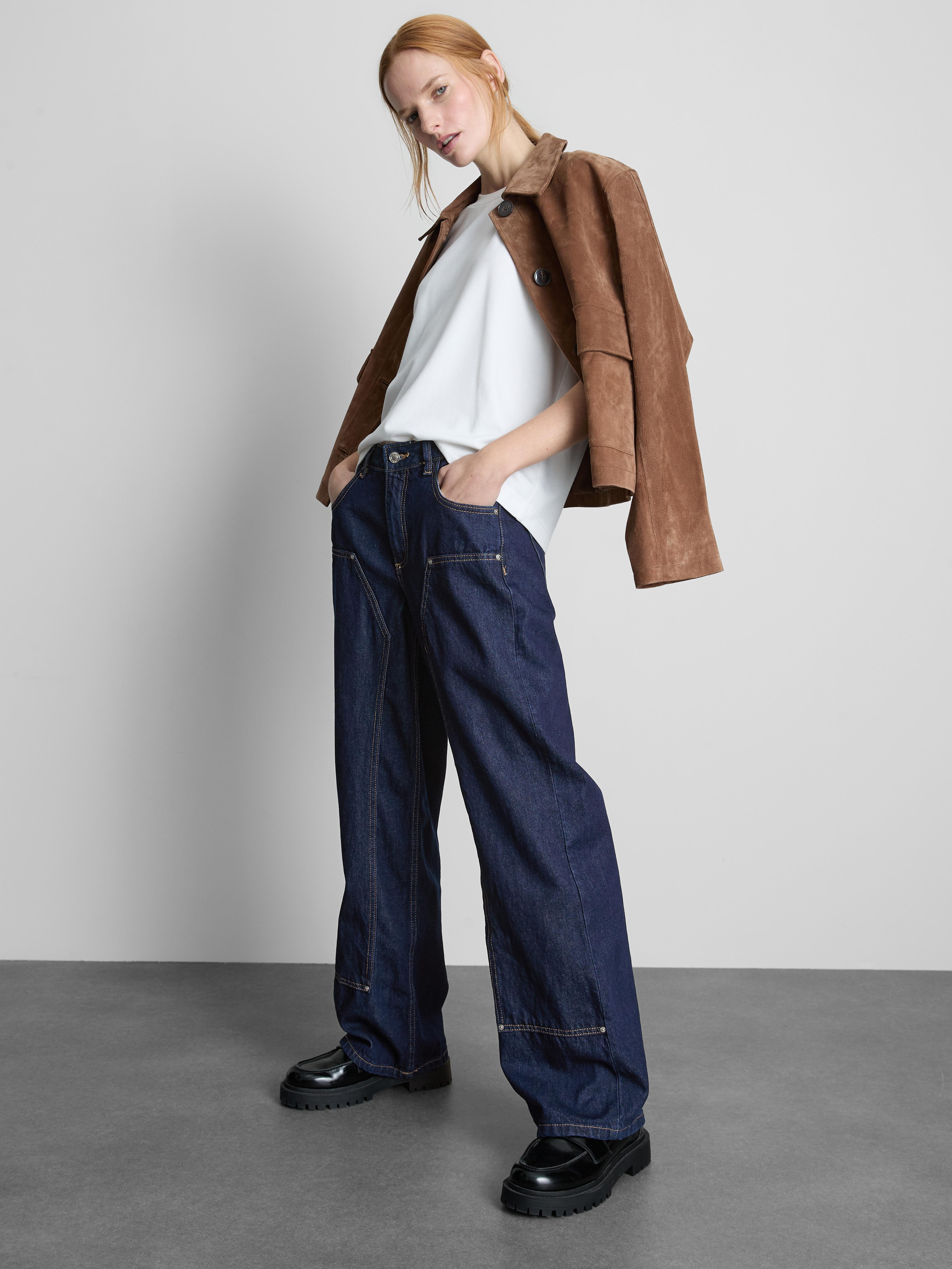 Vaqueros de carpintero de talle medio