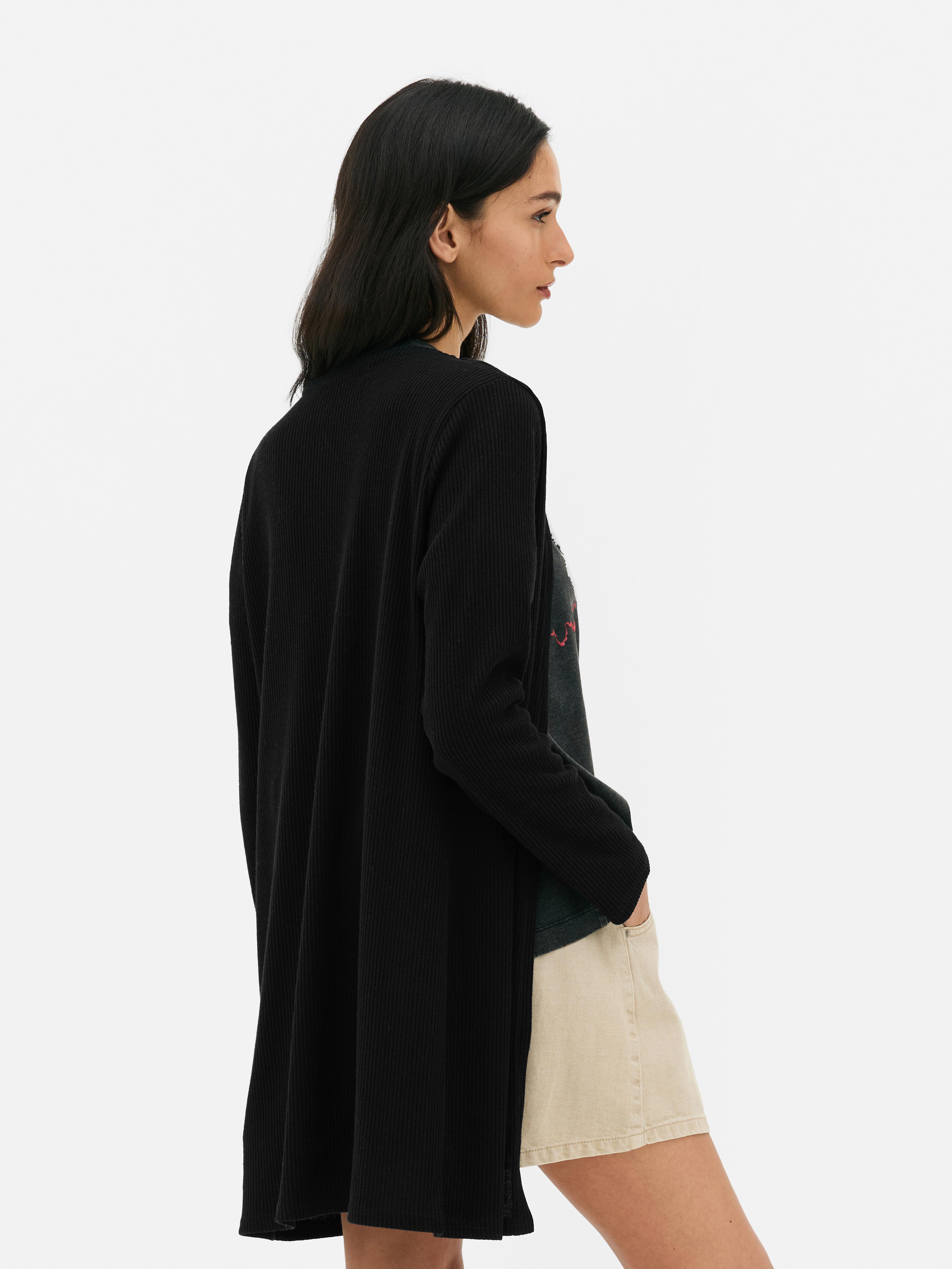 Ribbed Longline Cardigan