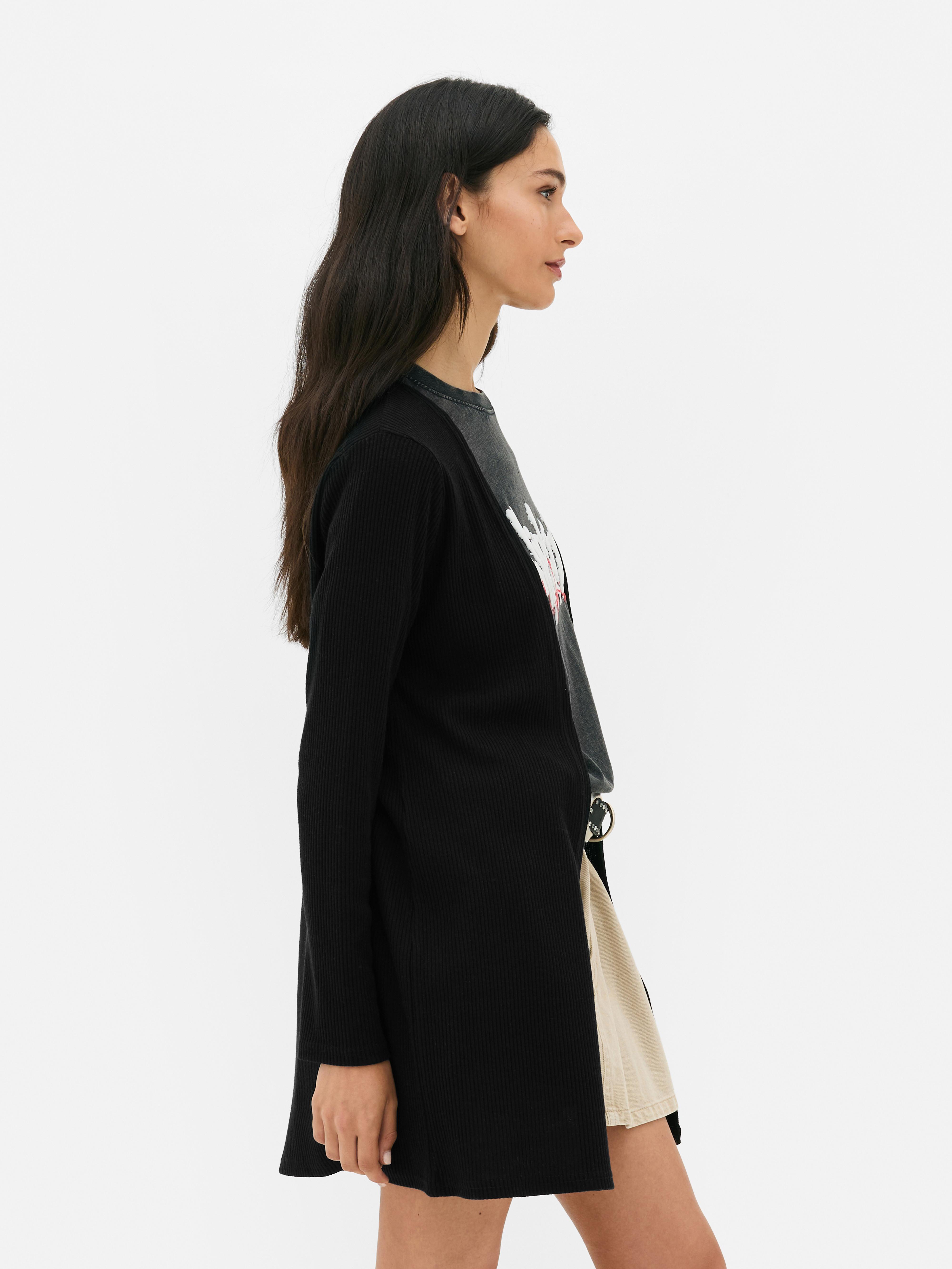 Ribbed Longline Cardigan