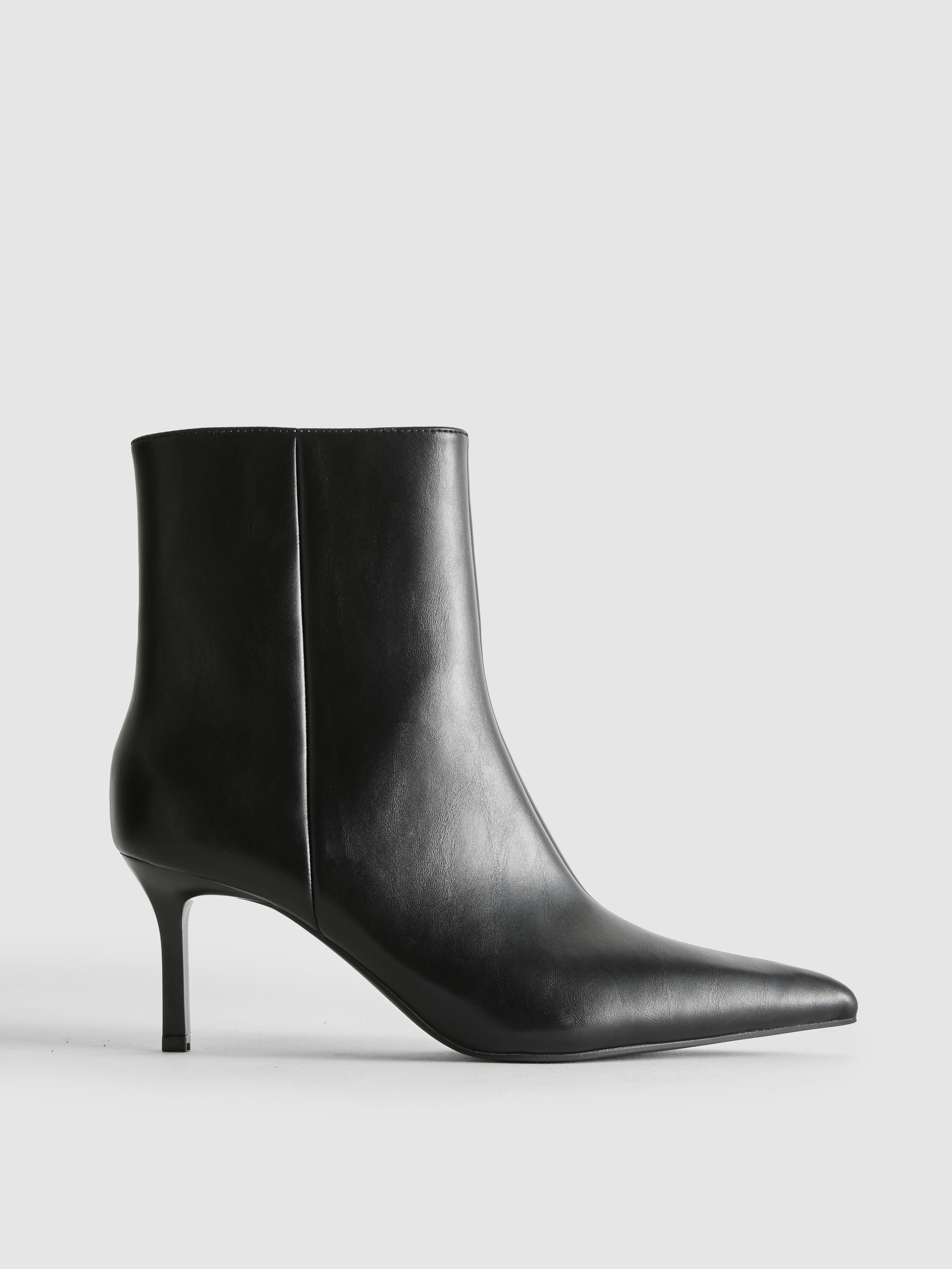Paula Echevarría Faux Leather Kitten Heel Ankle Boots