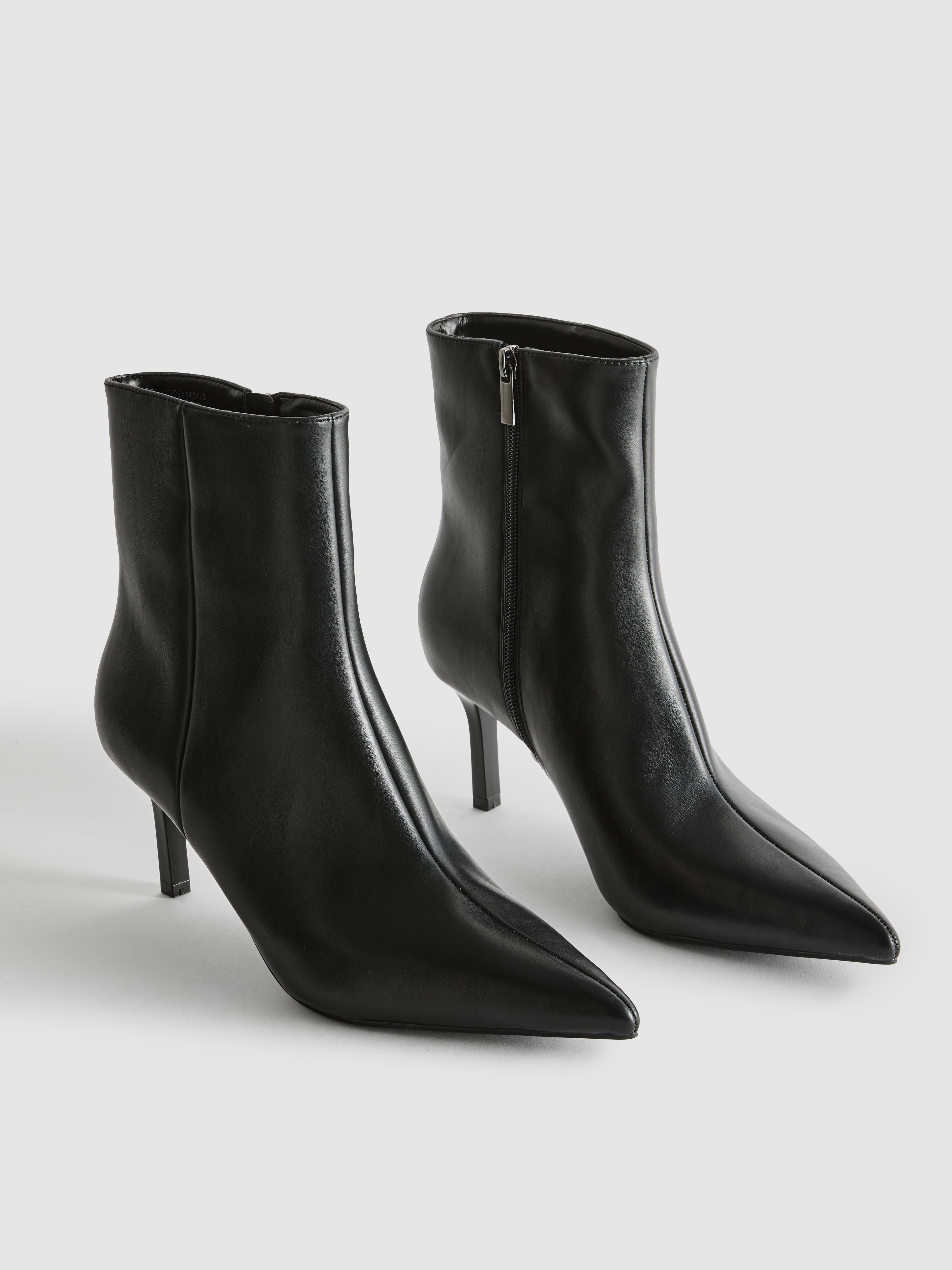 Paula Echevarría Faux Leather Kitten Heel Ankle Boots
