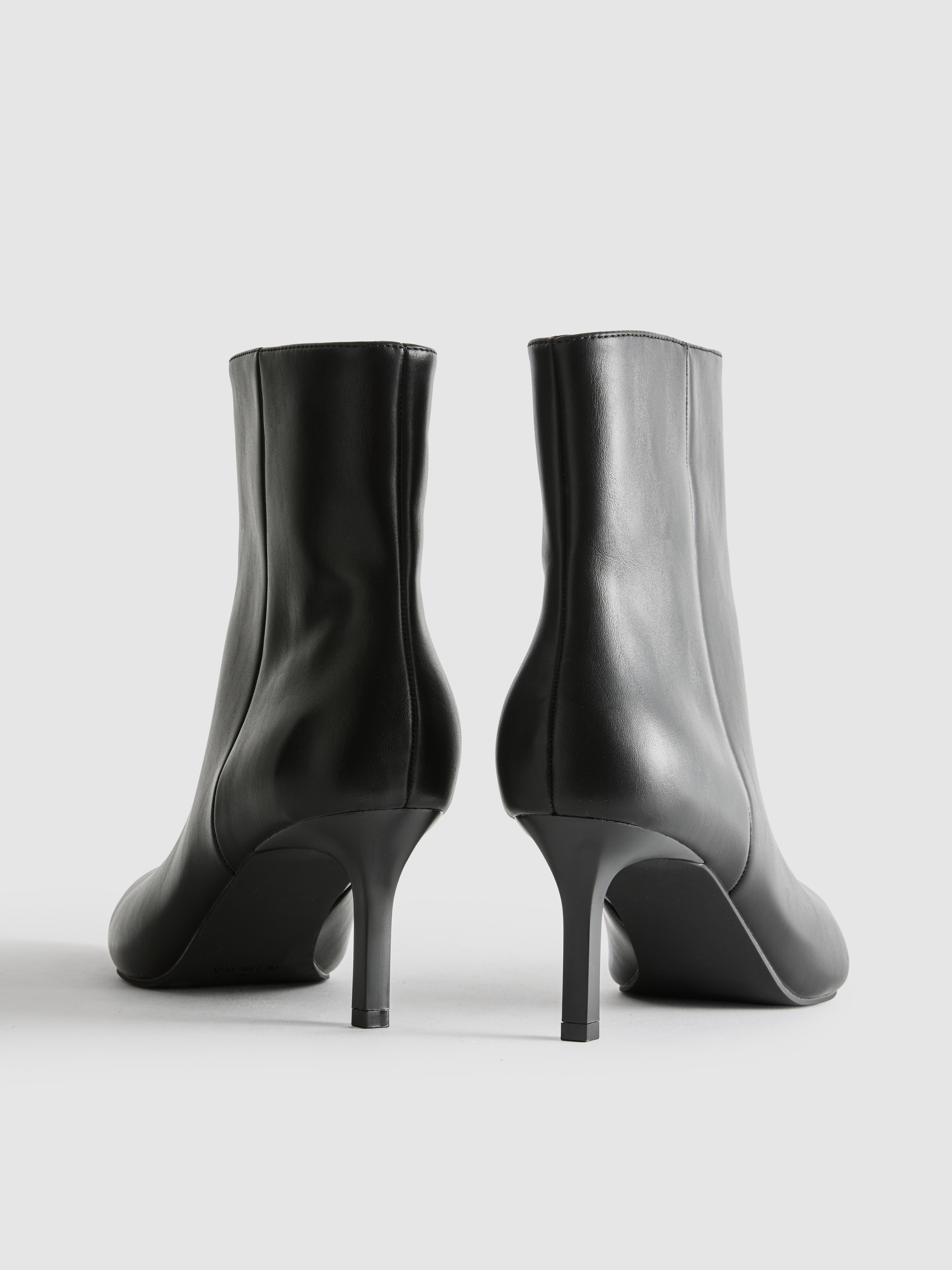 Paula Echevarría Faux Leather Kitten Heel Ankle Boots