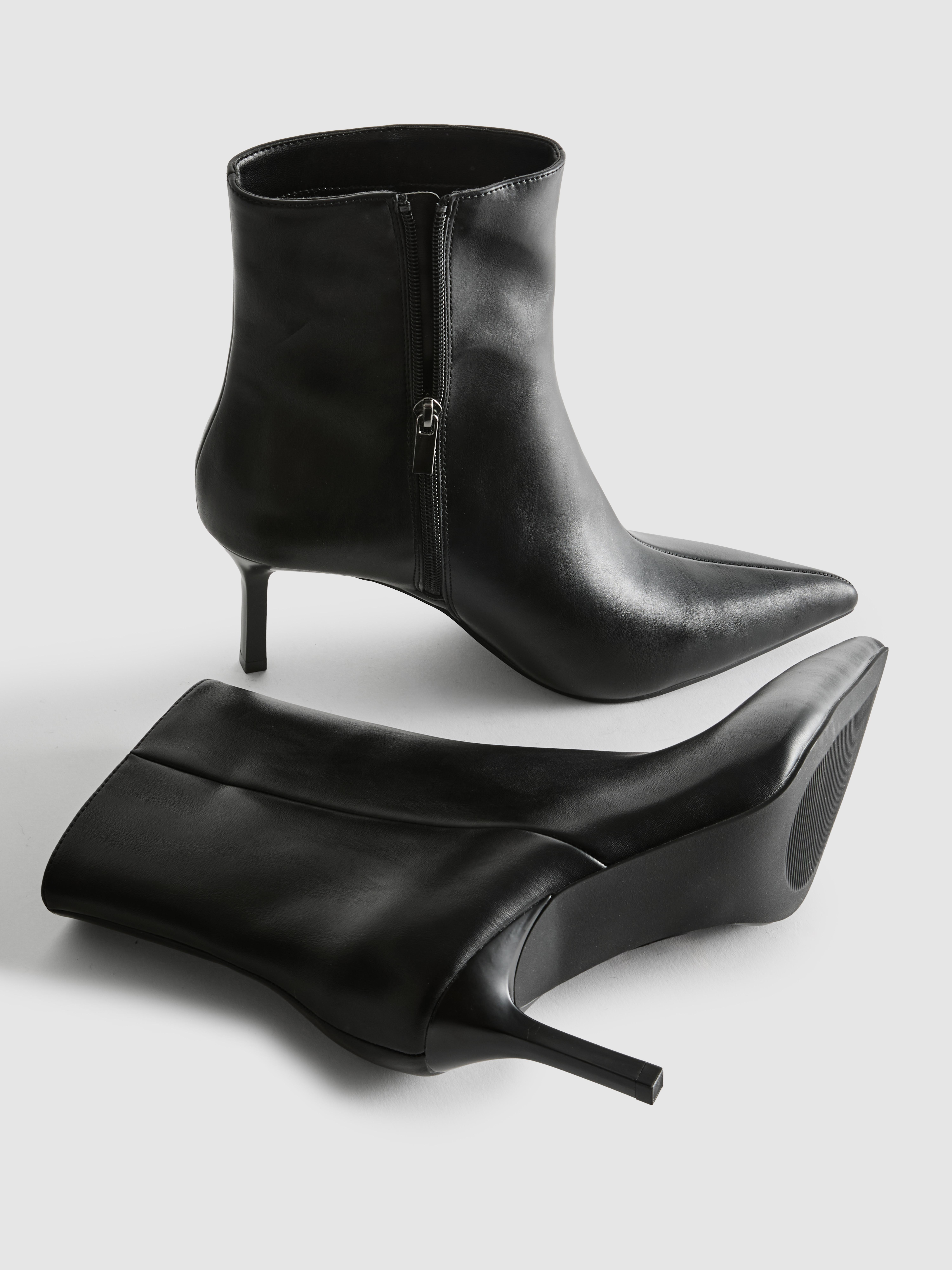 Paula Echevarría Faux Leather Kitten Heel Ankle Boots