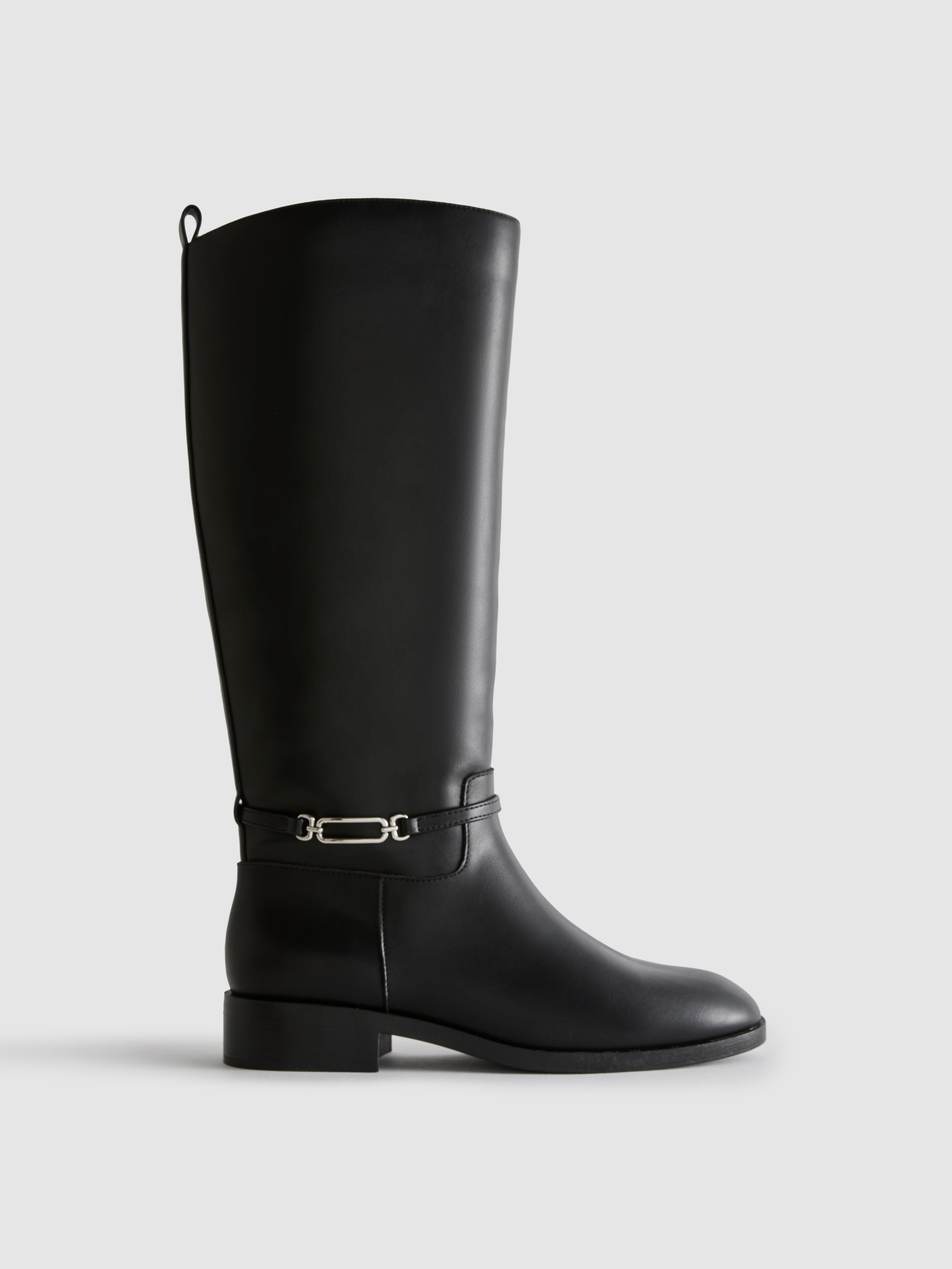 Buckle Detail Riding Boots