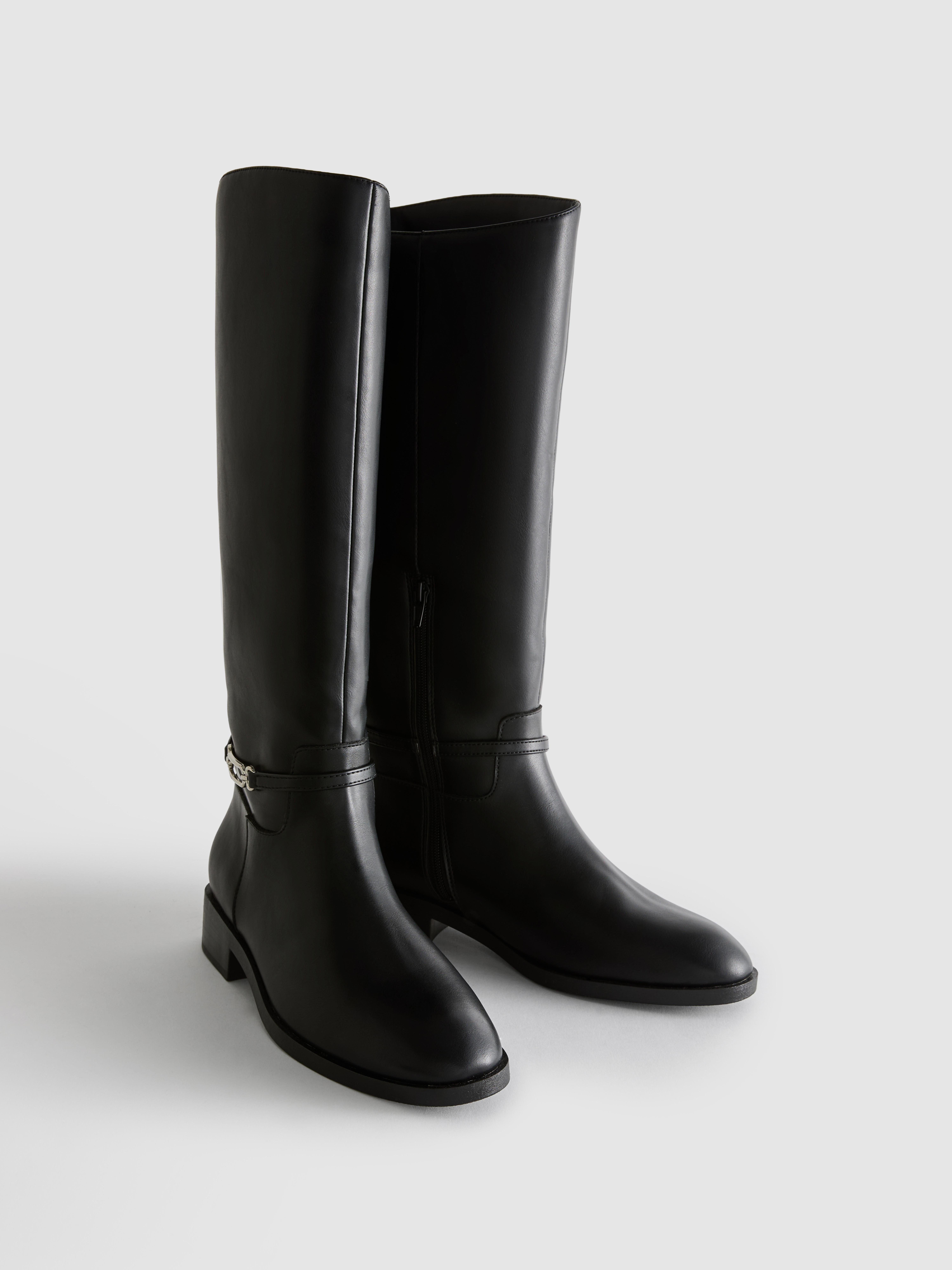 Buckle Detail Riding Boots