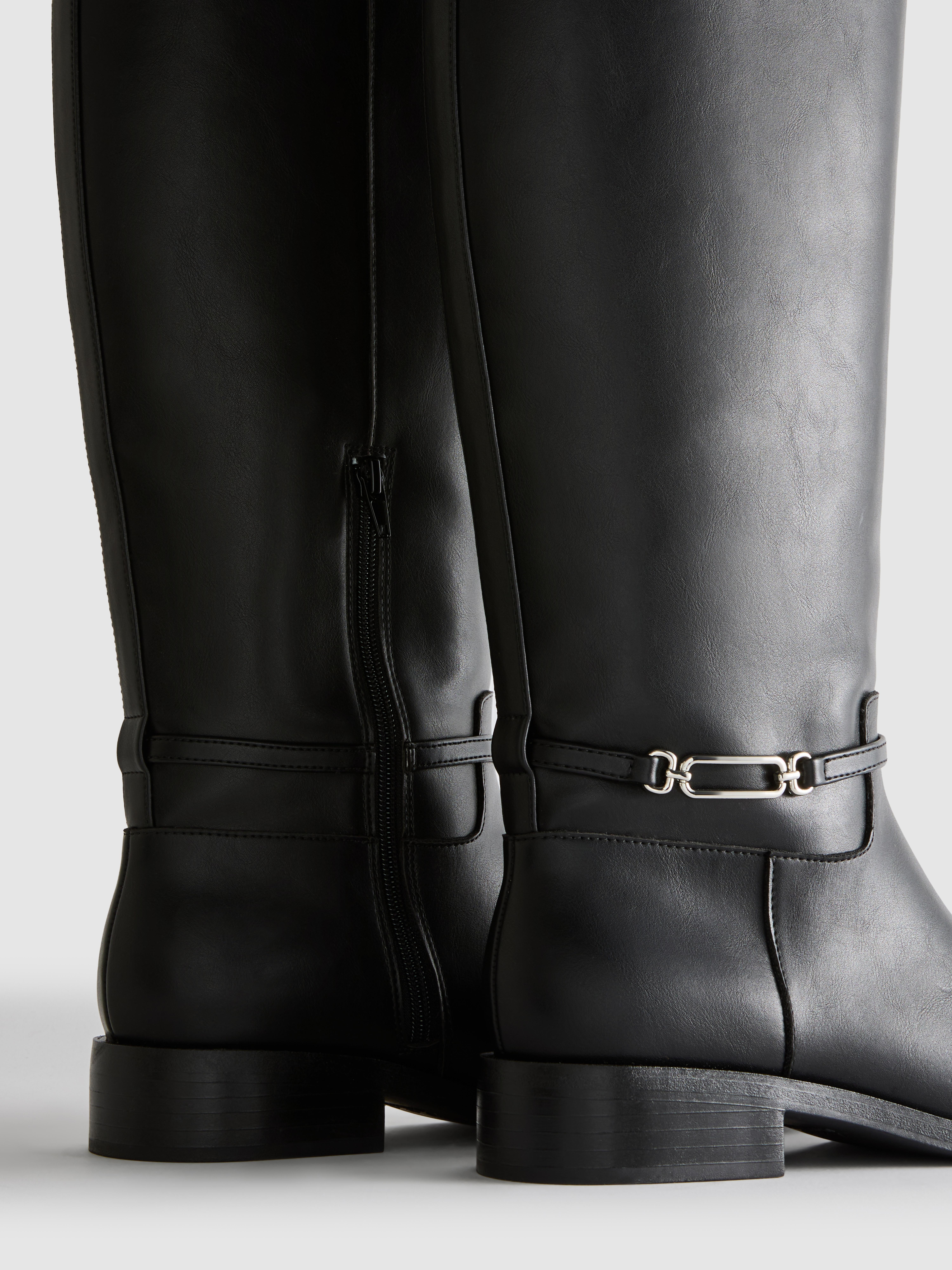 Buckle Detail Riding Boots