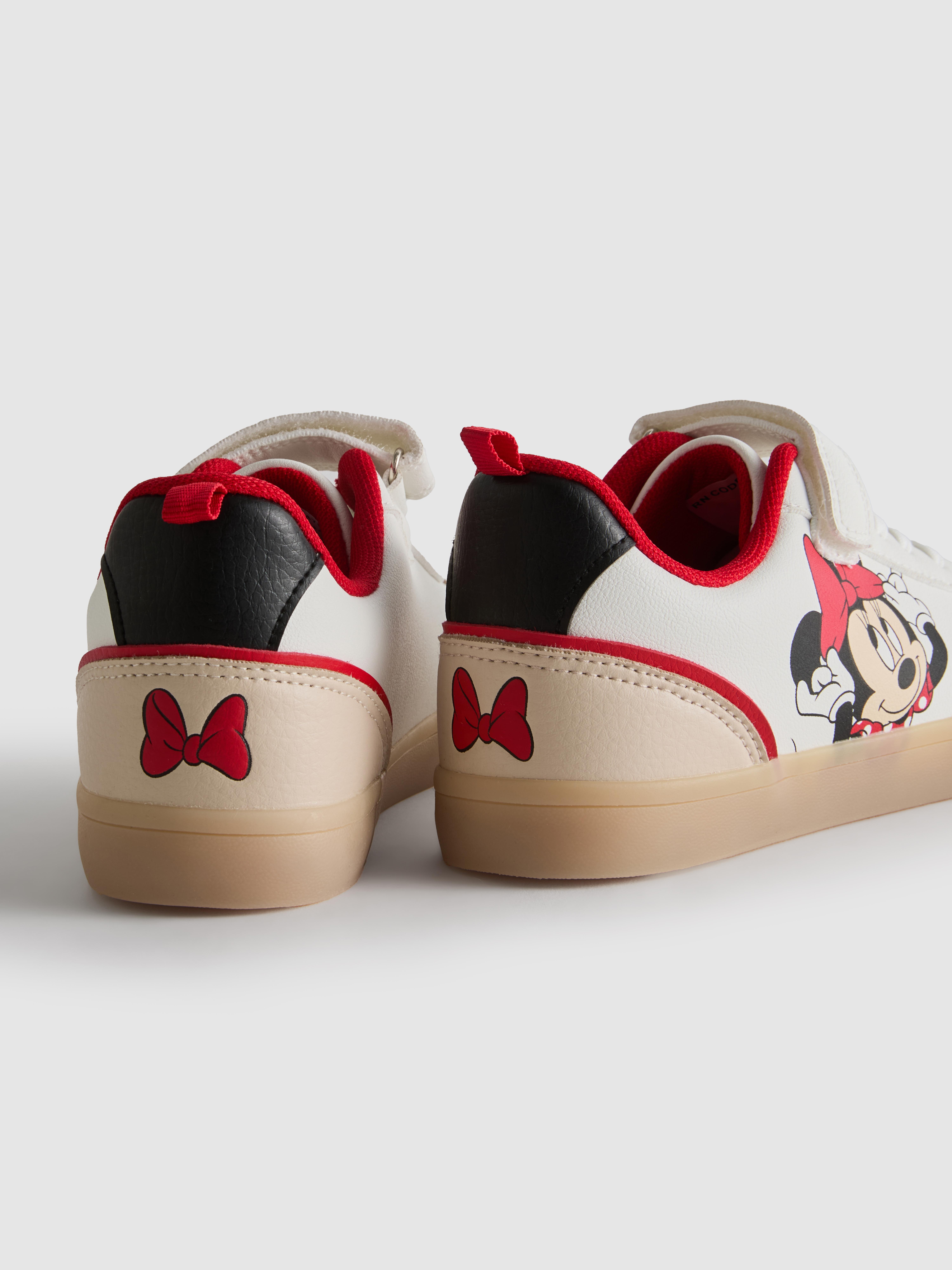 Girls White Disney's Minnie Mouse Gum Sole Low-Top Sneakers