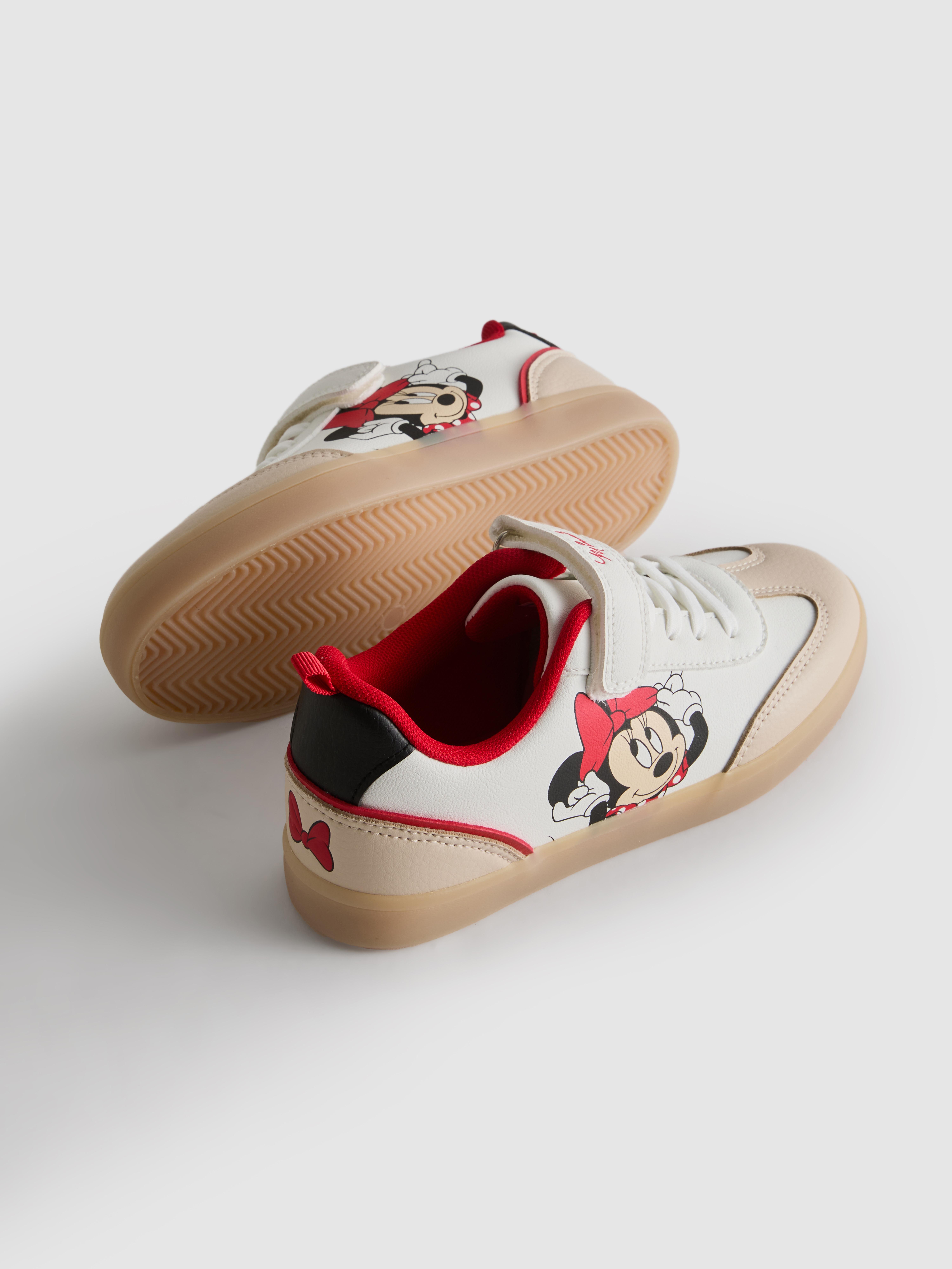 Girls White Disney's Minnie Mouse Gum Sole Low-Top Sneakers