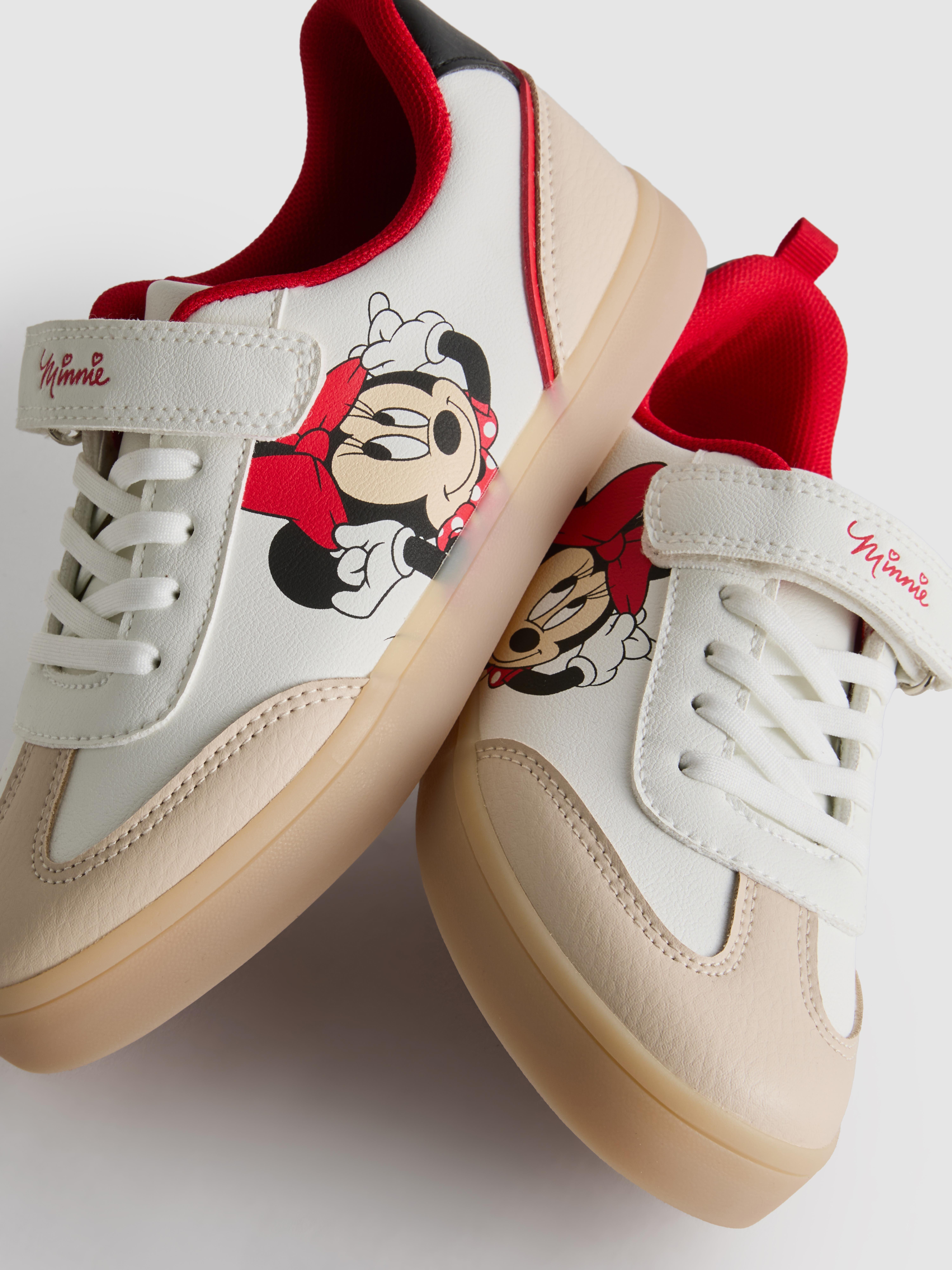 Girls White Disney's Minnie Mouse Gum Sole Low-Top Sneakers