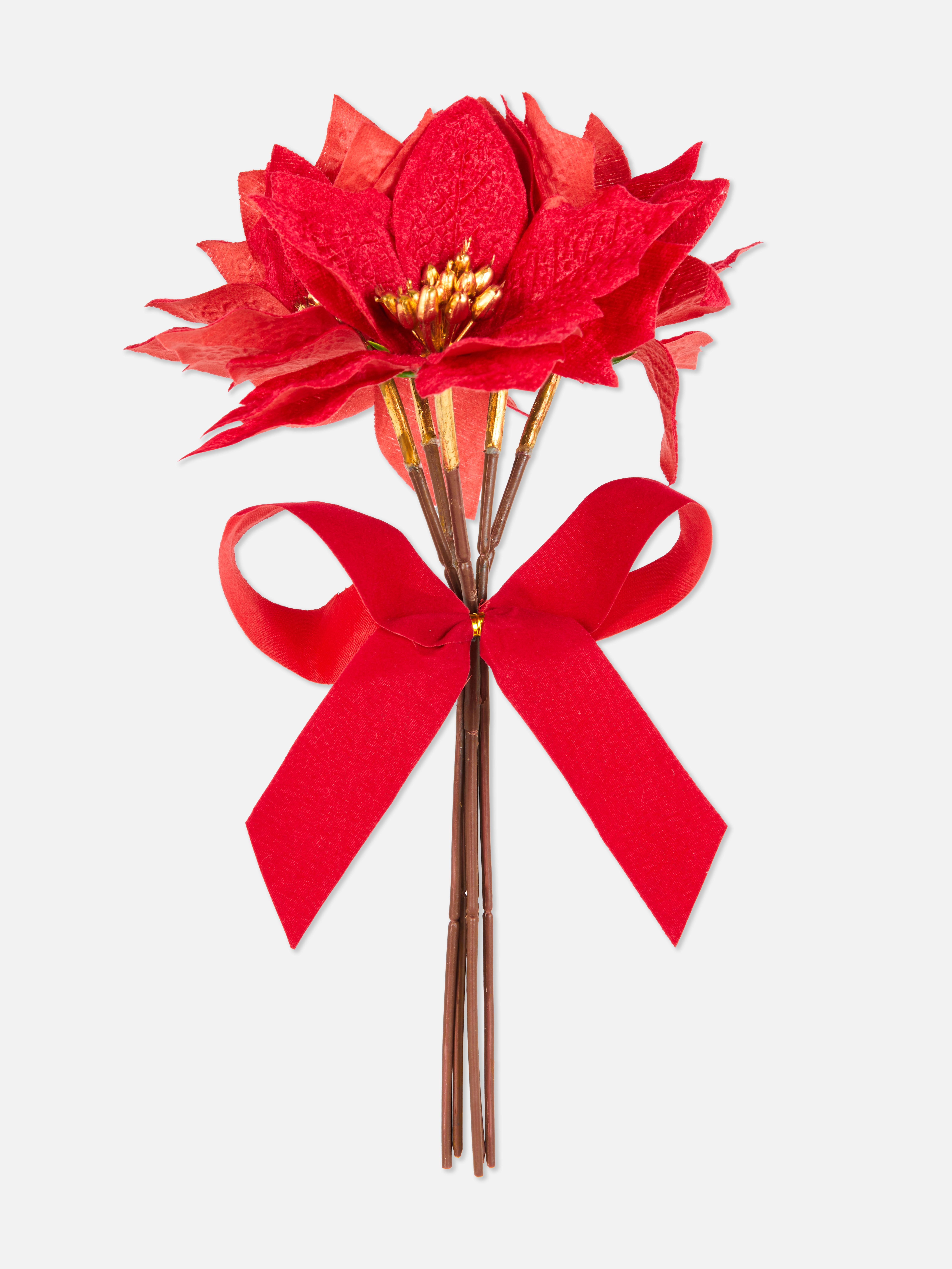 Mini-boeket van imitatiepoinsettia