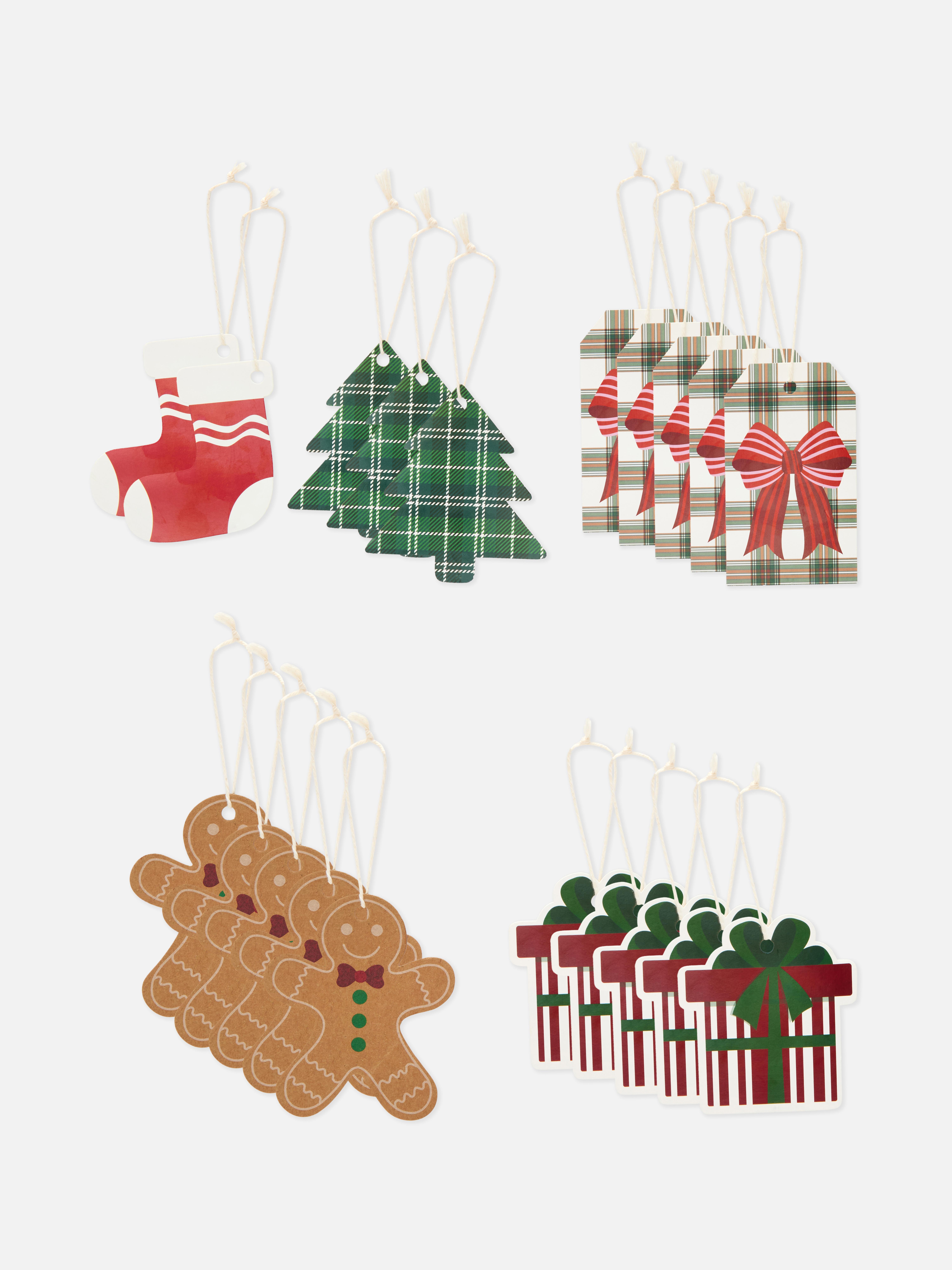 Pack 20 etiquetas presentes Natal clássicas