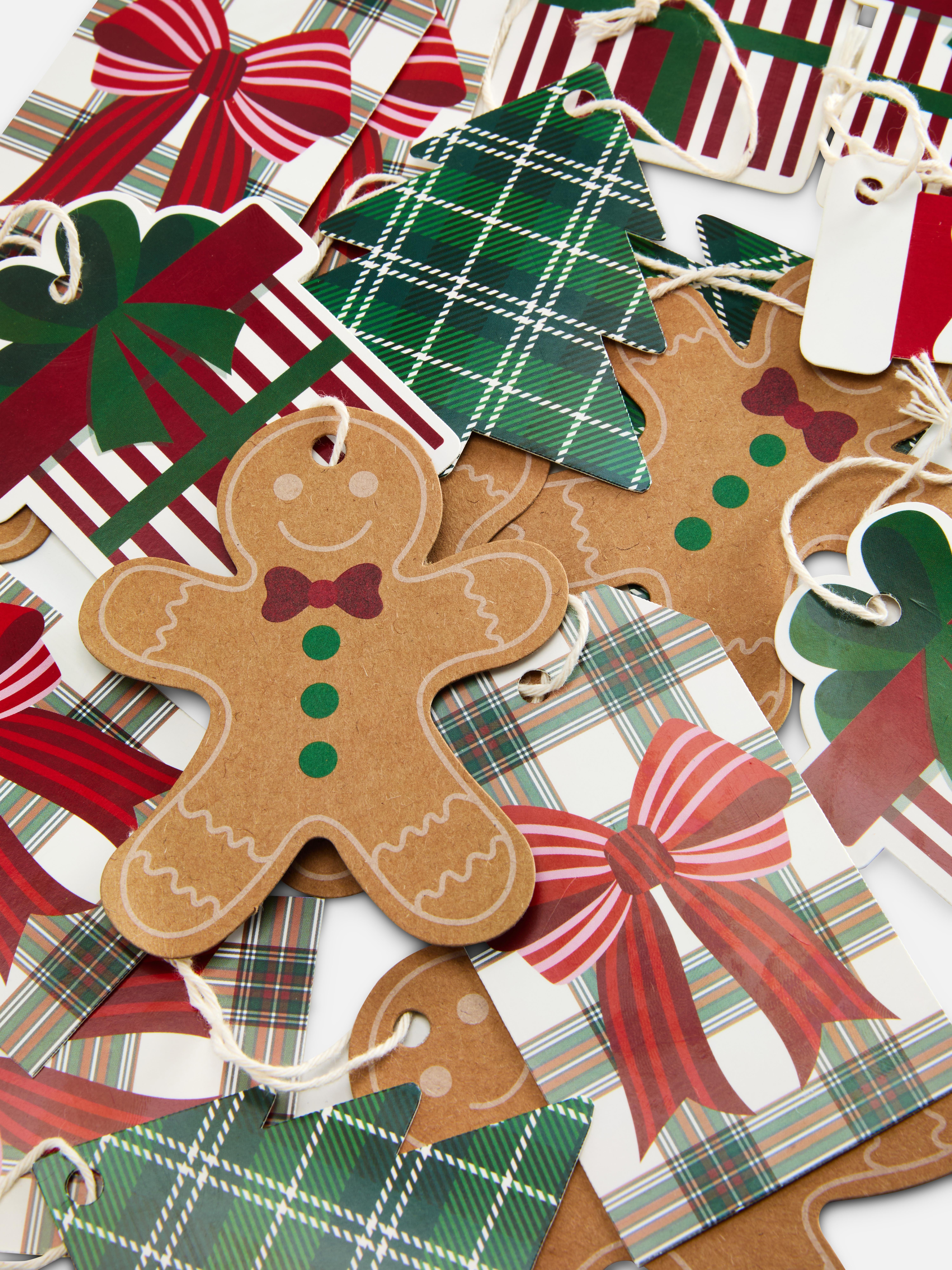 Klassieke cadeaulabels met kerstthema, set van 20