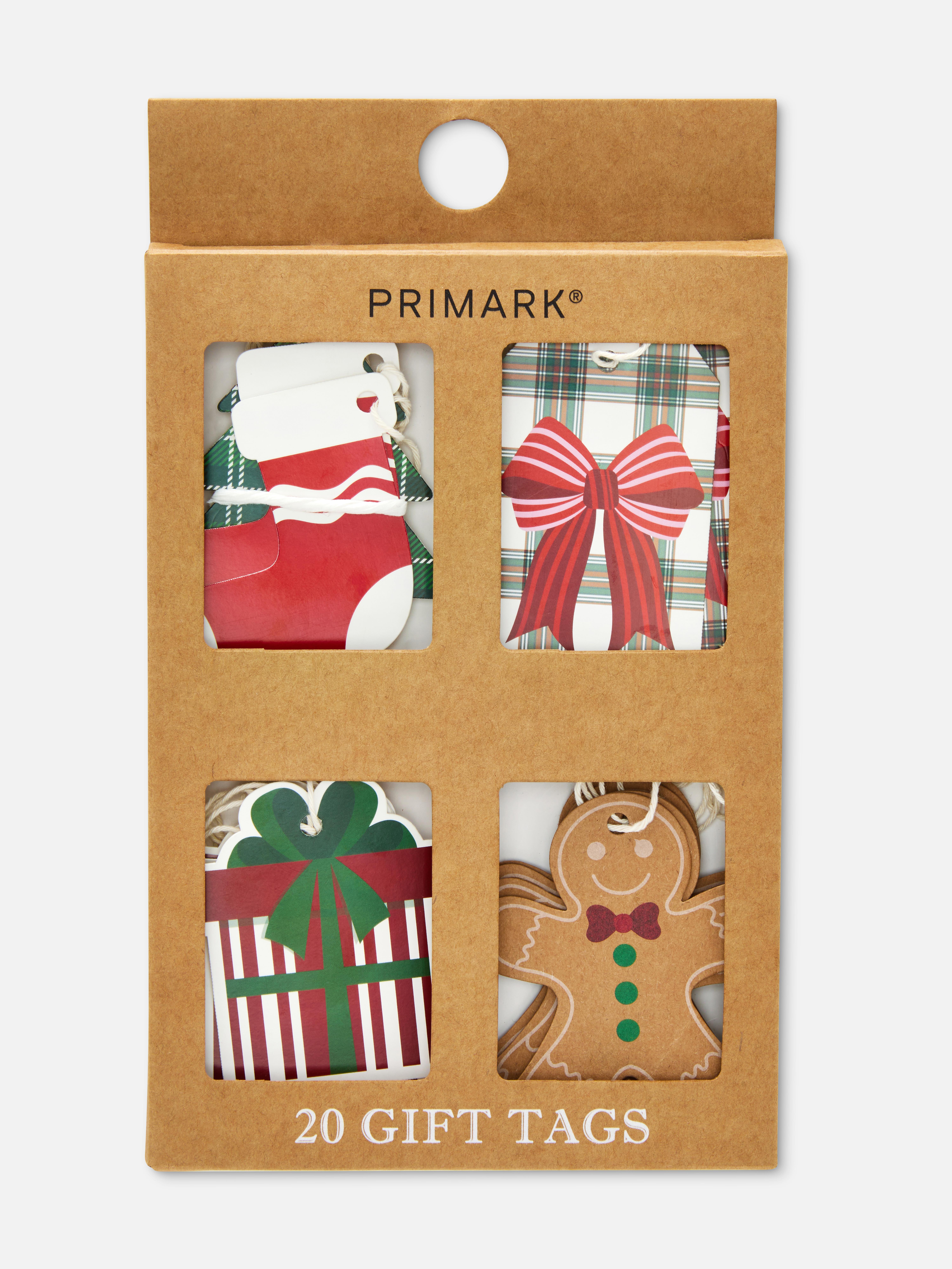 Klassieke cadeaulabels met kerstthema, set van 20