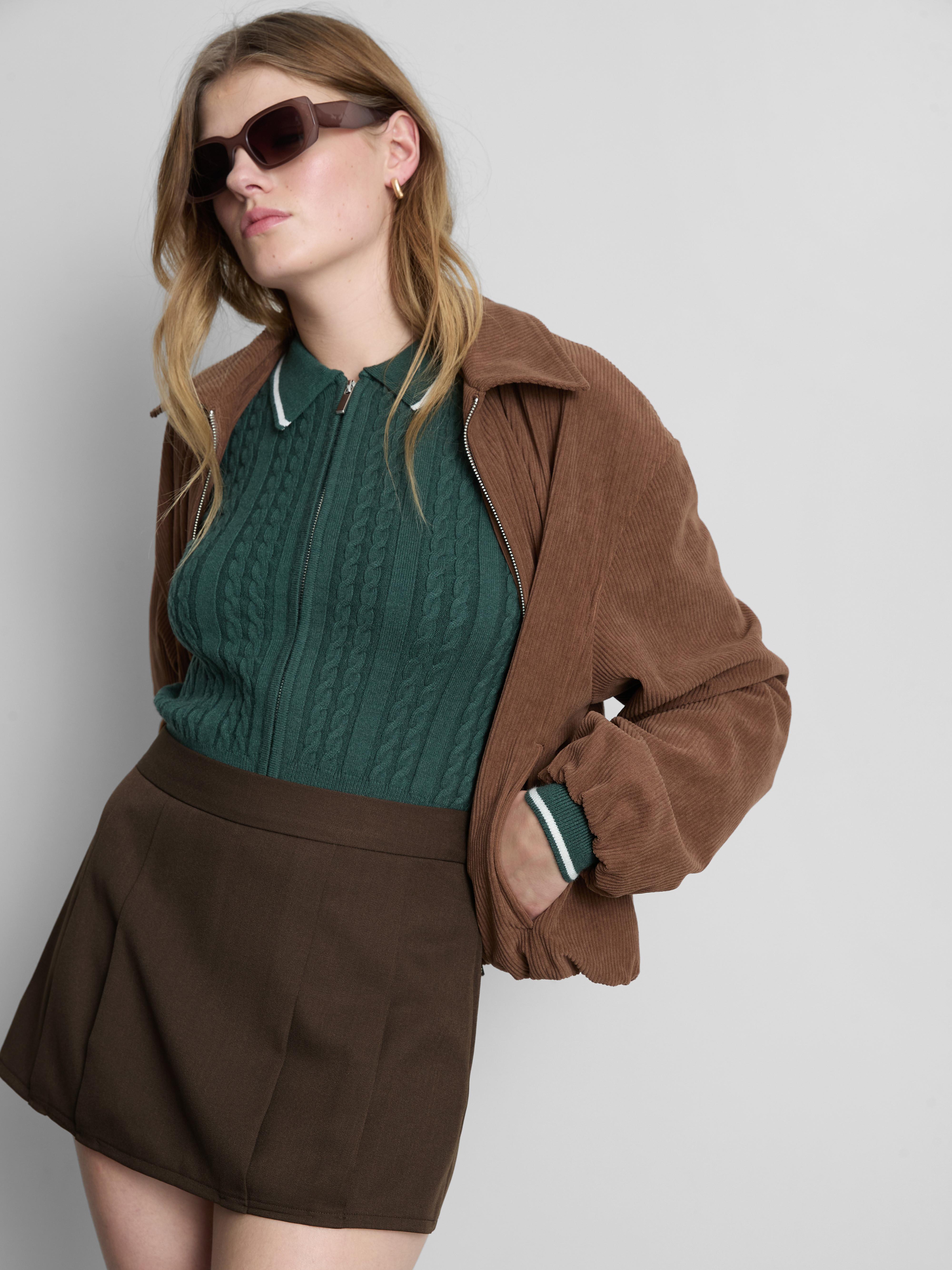Jupe-short plissée à taille haute