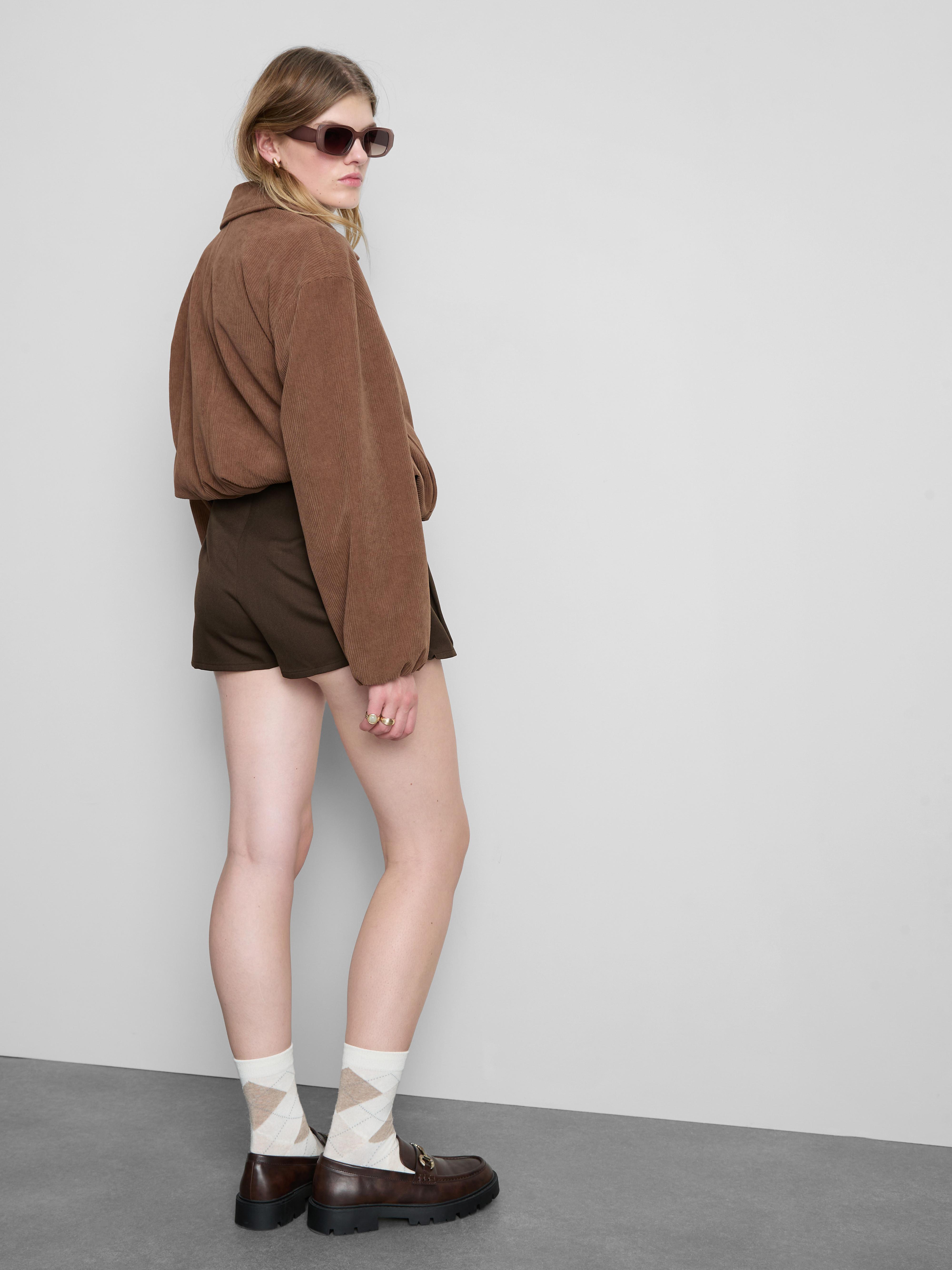 Jupe-short plissée à taille haute