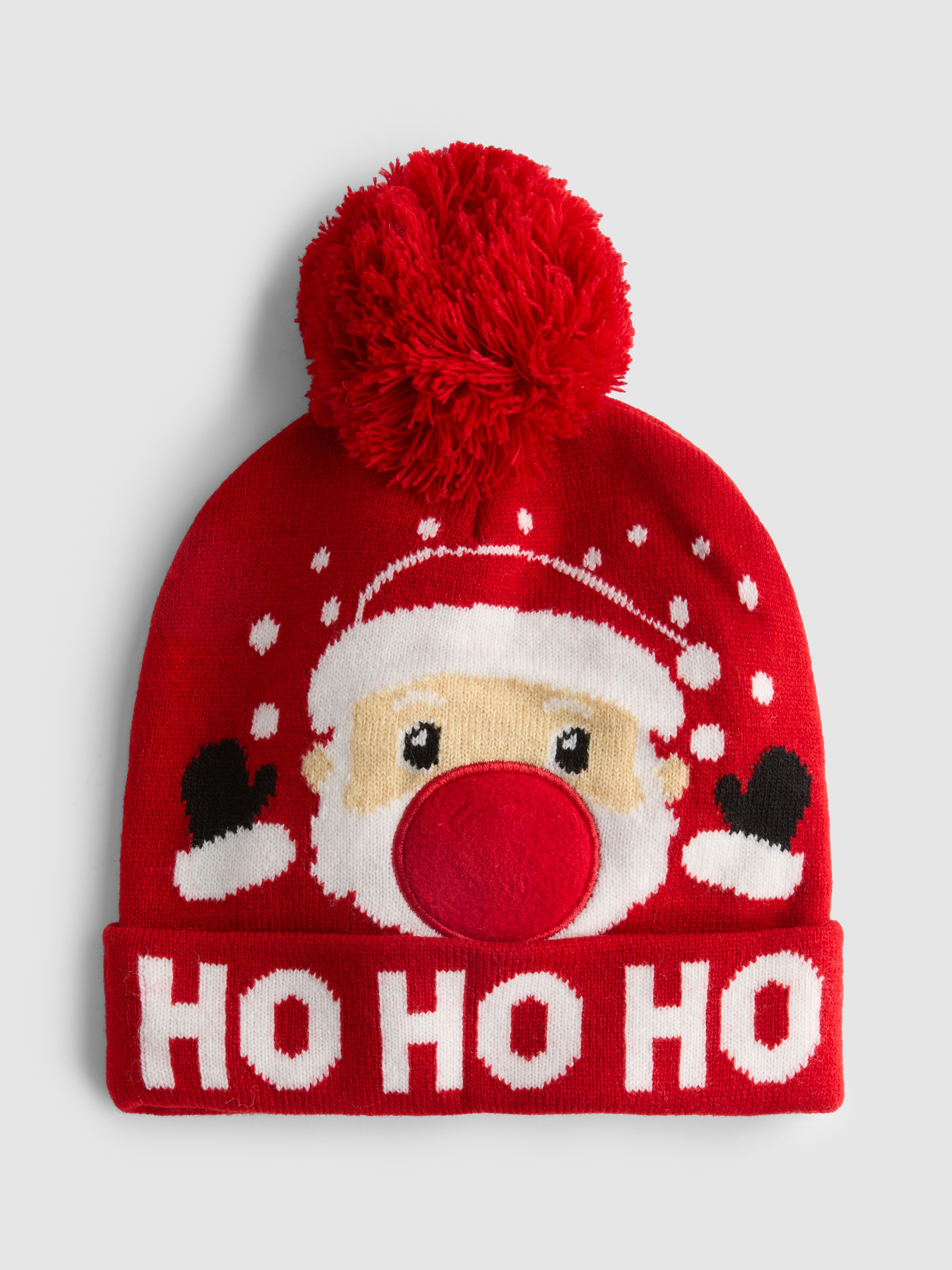Christmas Santa Light Up Pom-Pom Beanie
