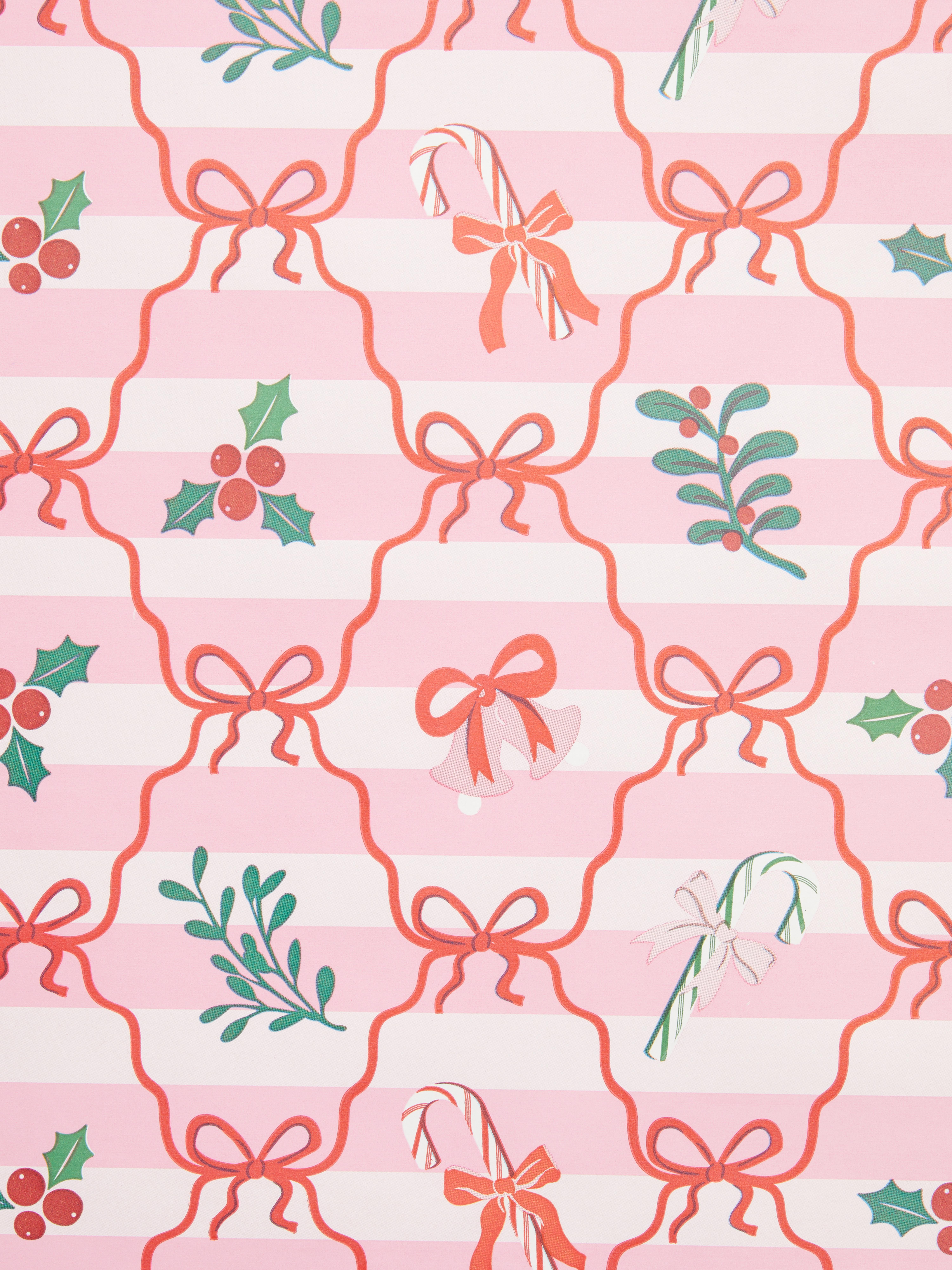 8m Christmas Holly and Bow Wrapping Paper