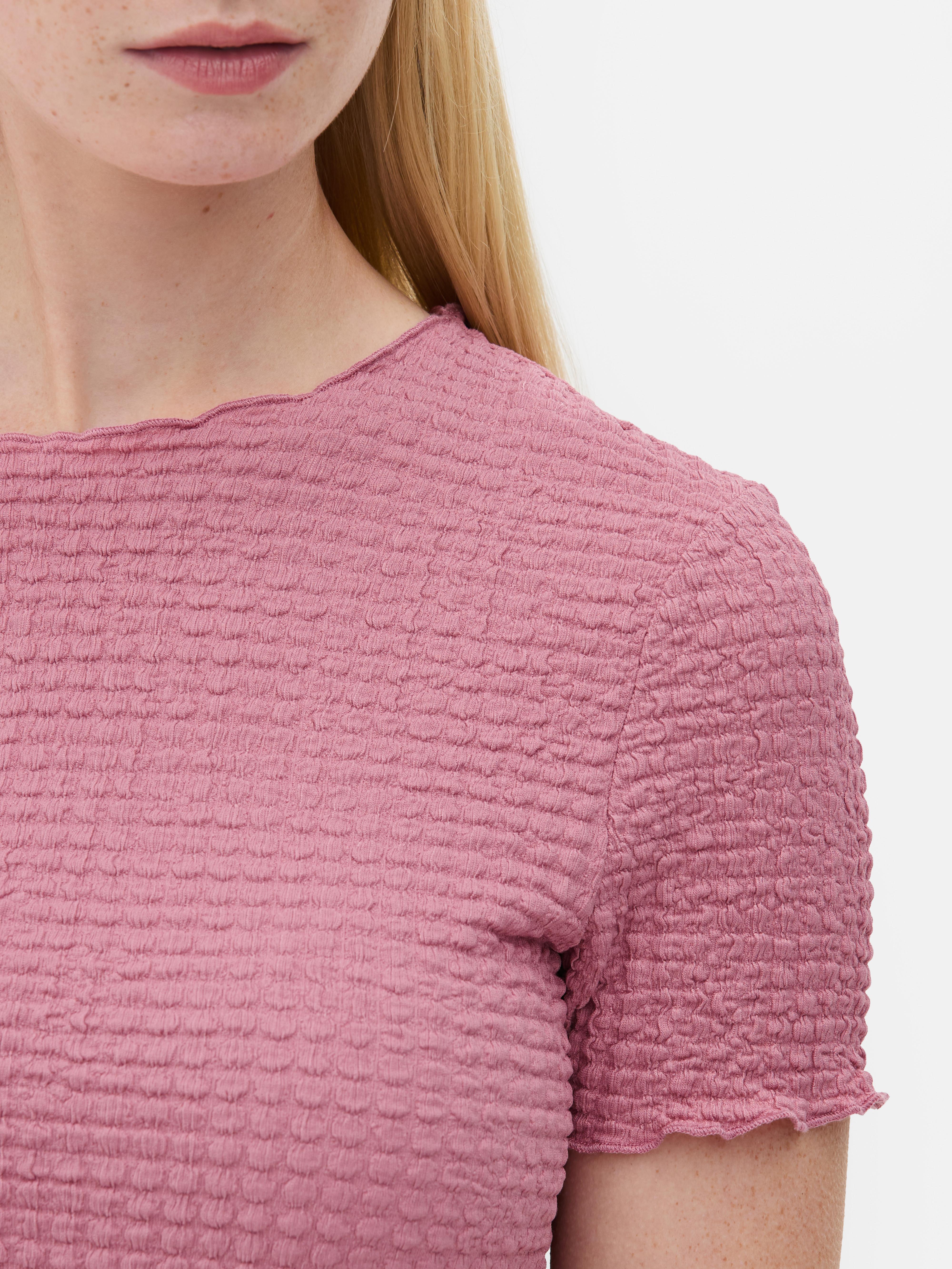 Top in Knitteroptik mit Rundhalsausschnitt