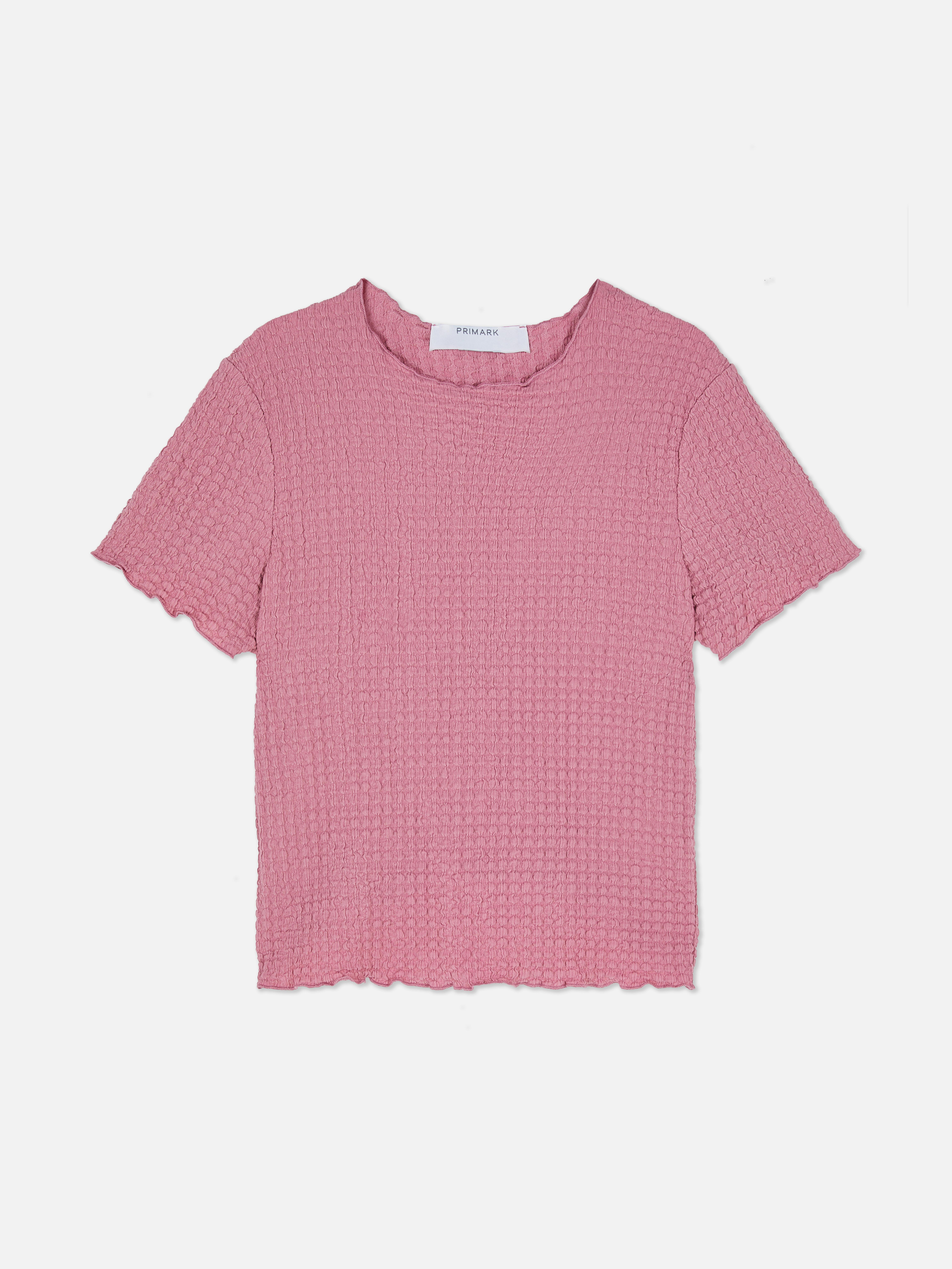 Top in Knitteroptik mit Rundhalsausschnitt