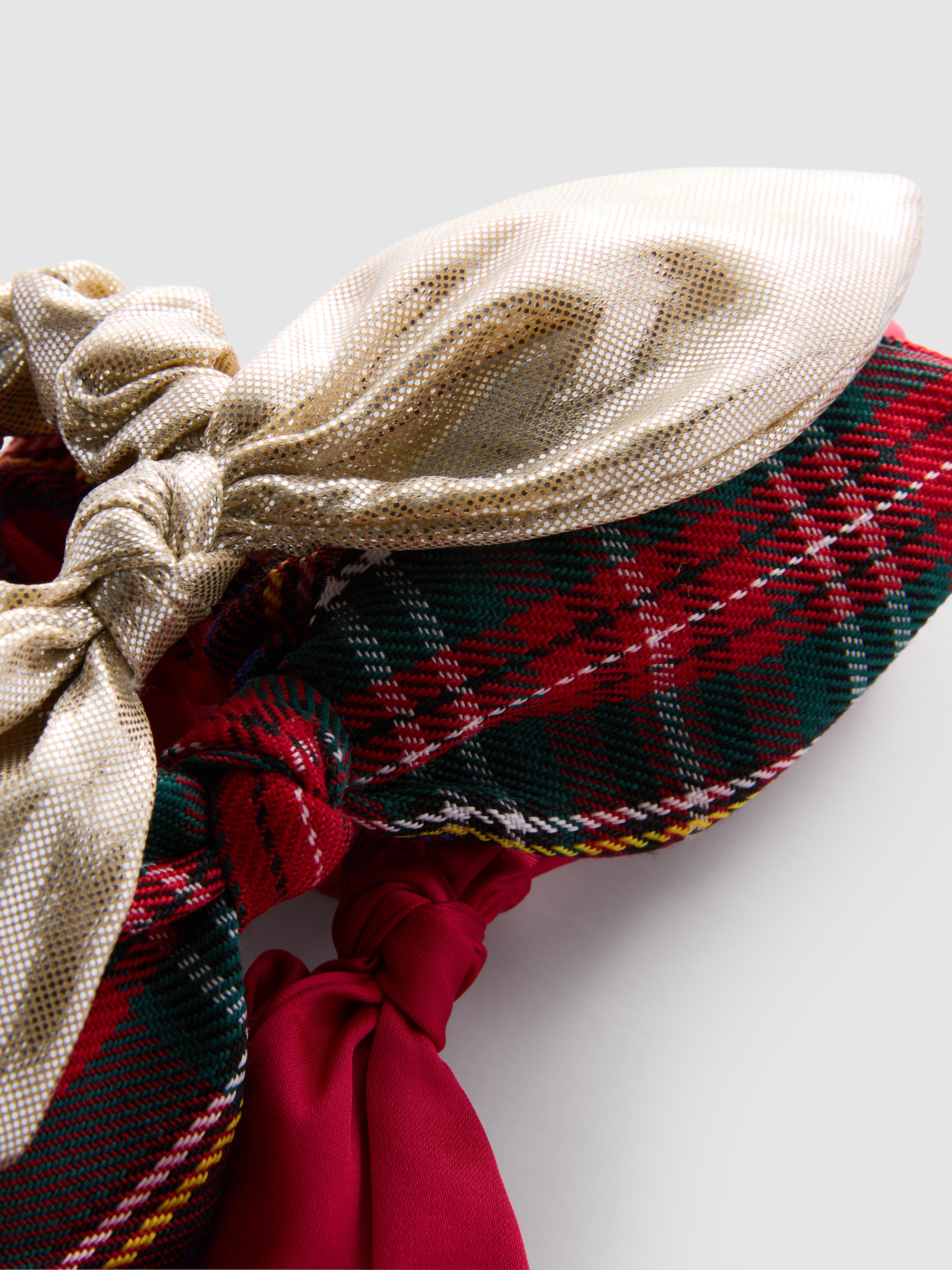 3pk Christmas Bow Hair Scrunchies