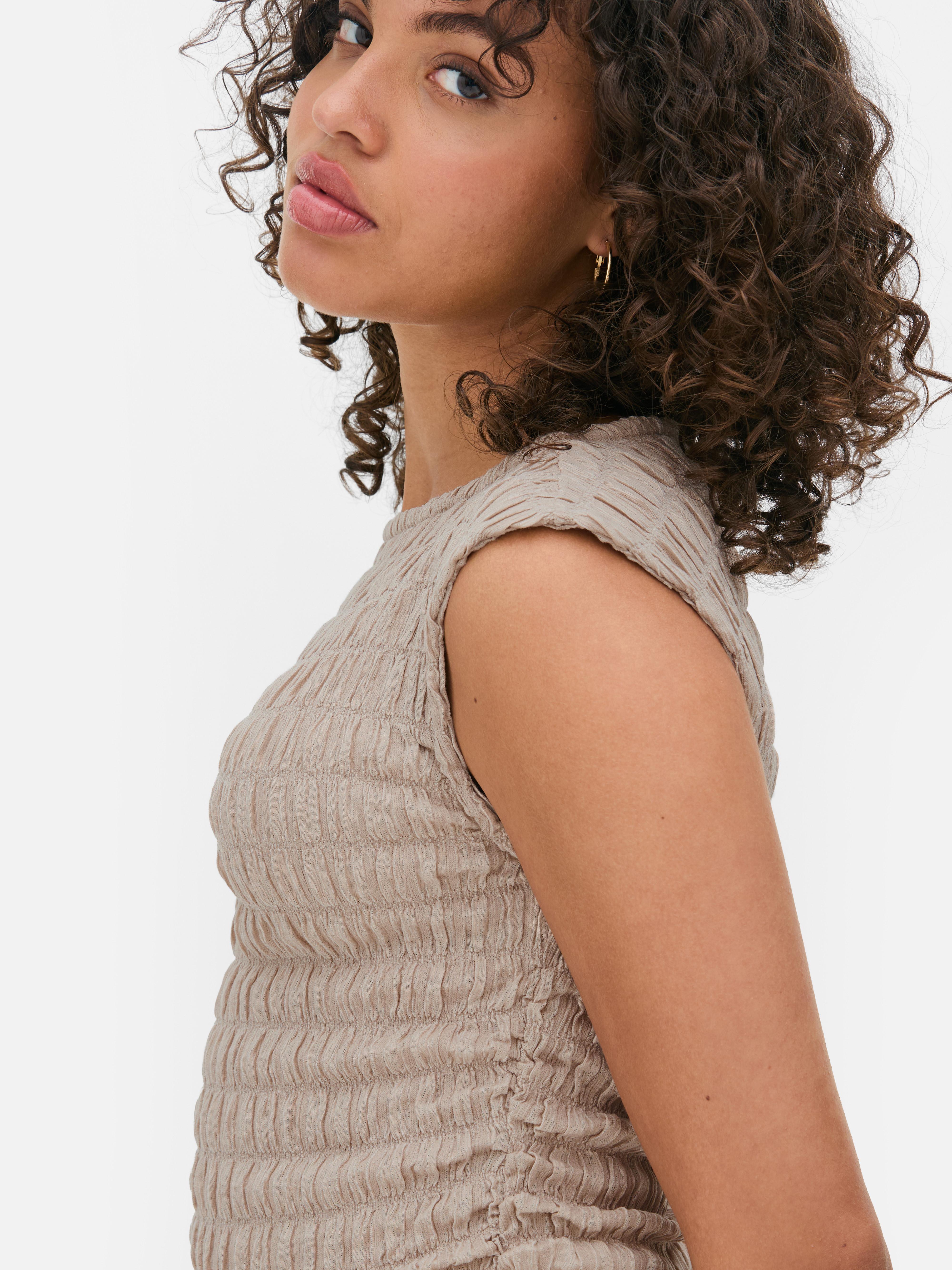 Ruched Side Crinkle Tank Top