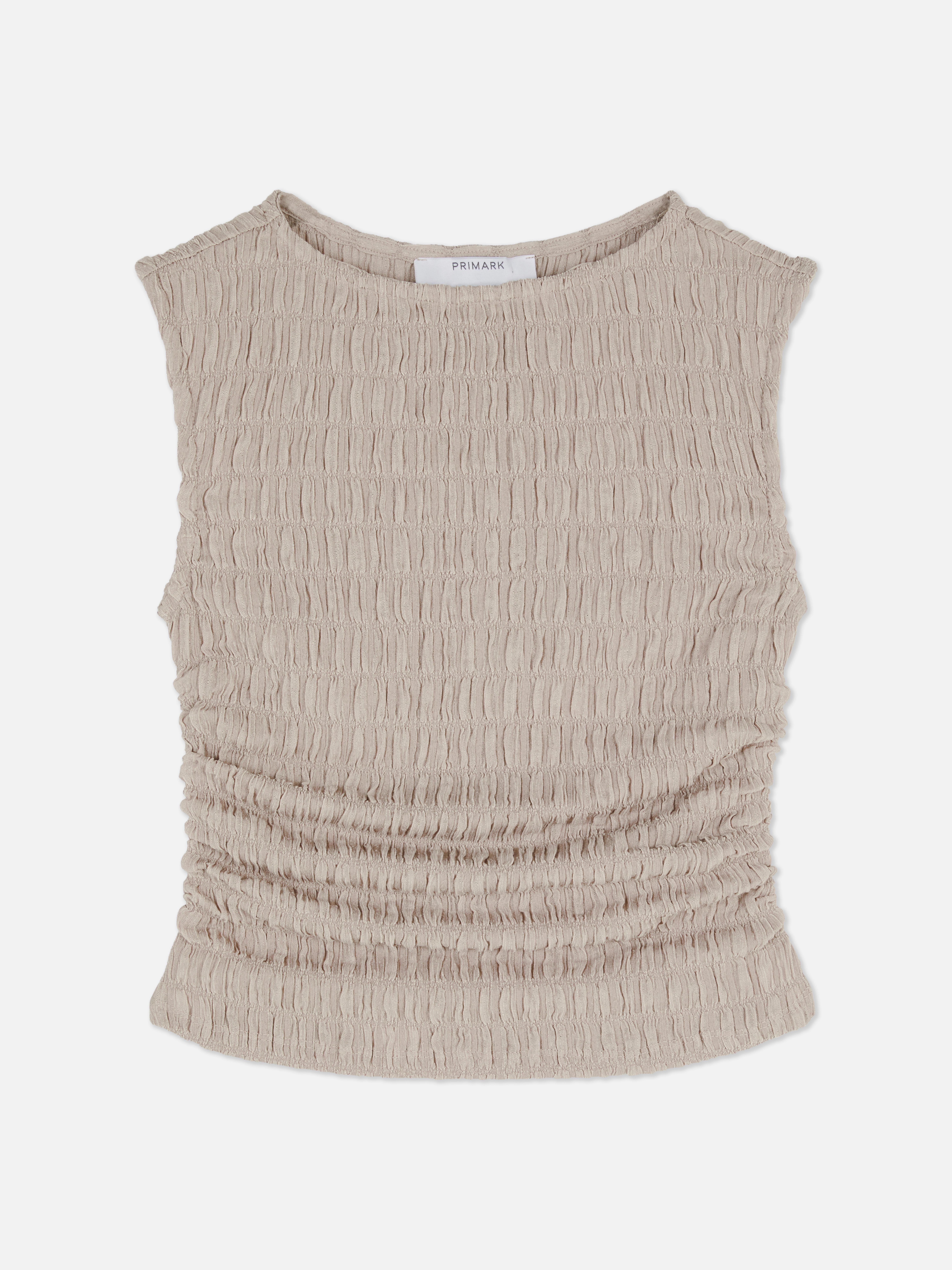 Ruched Side Crinkle Tank Top