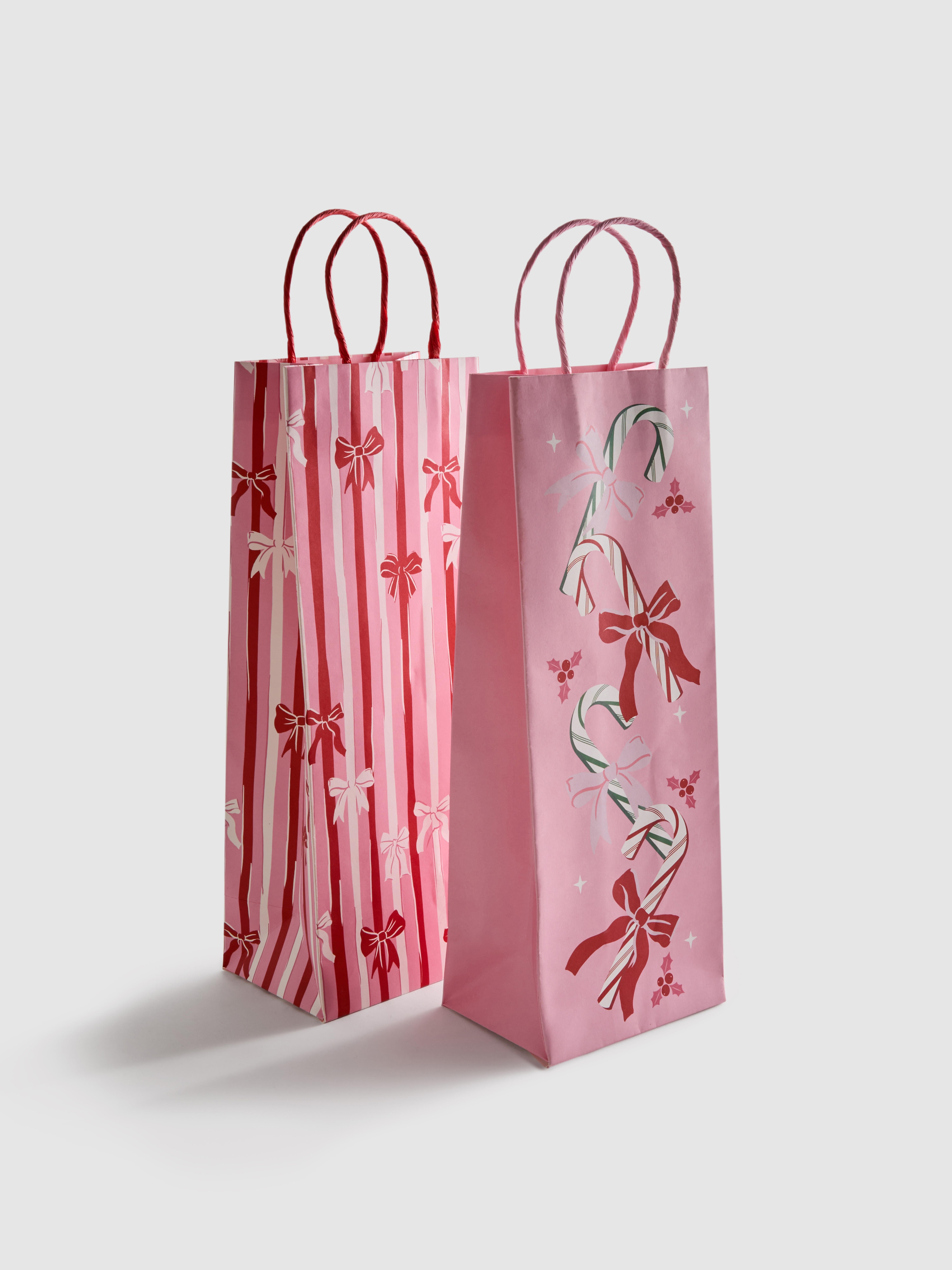 2pk Christmas Bow Gift Bags