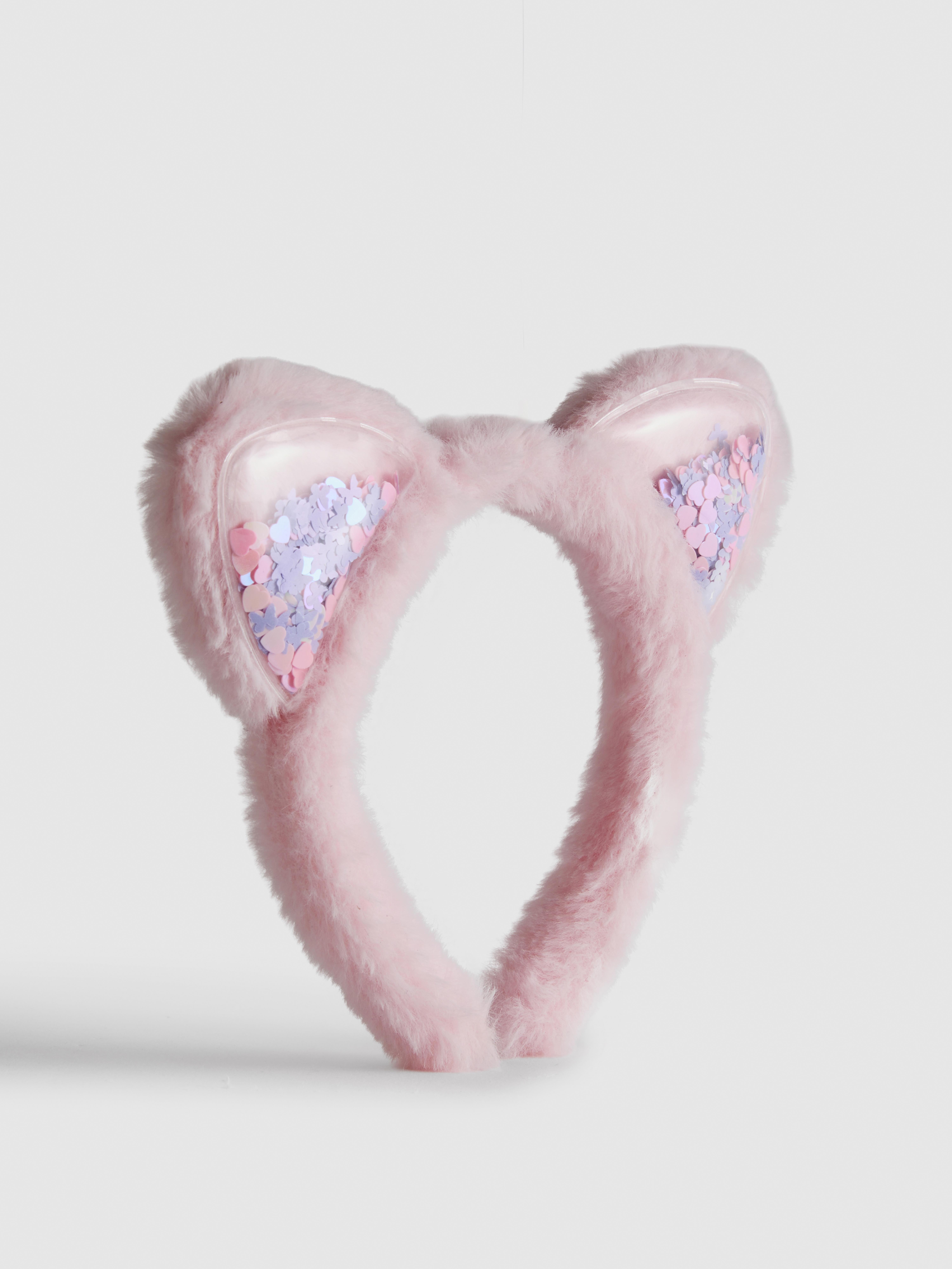 Girls Multi Faux Fur Cat-Ear Headband
