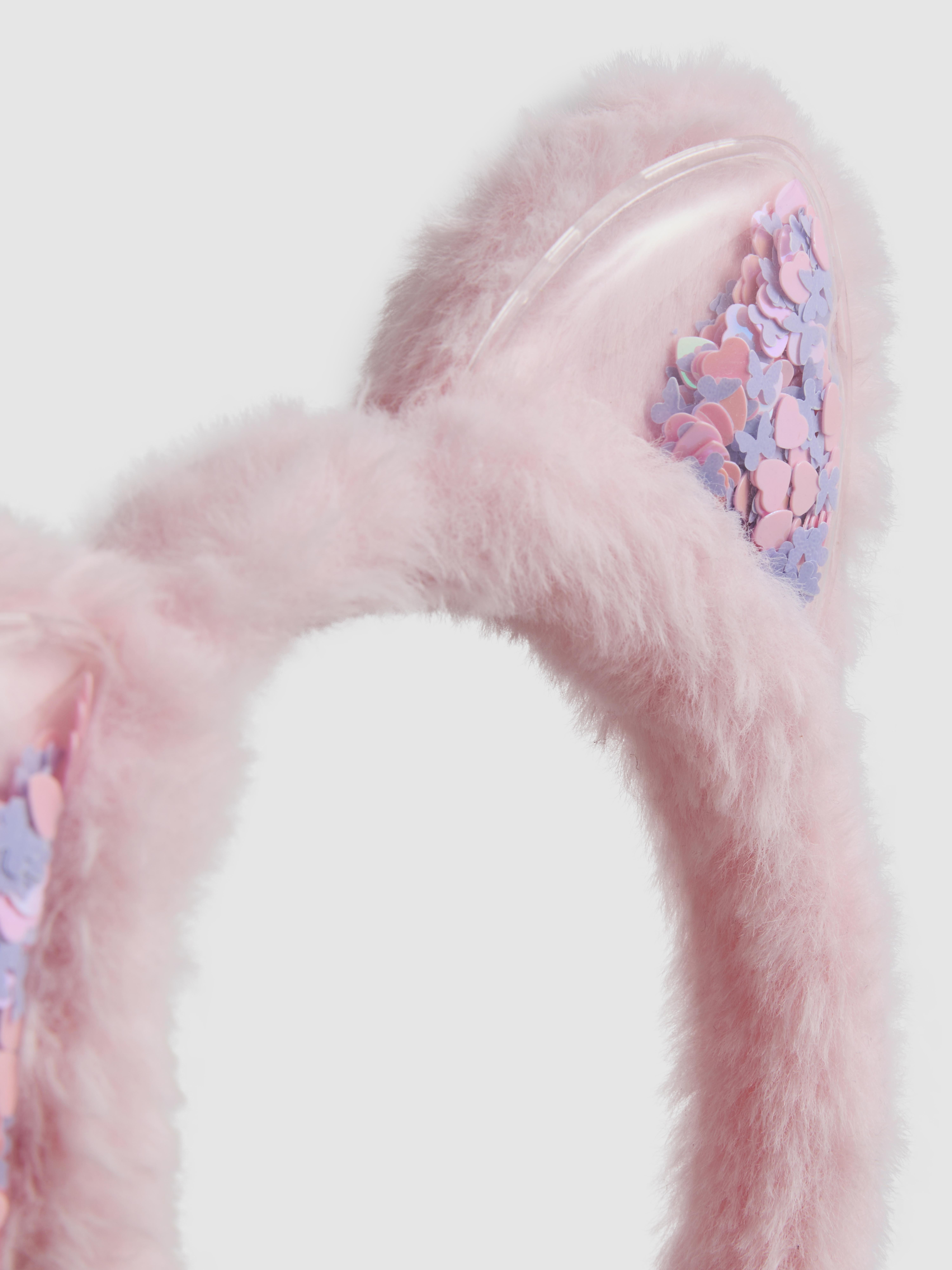 Girls Multi Faux Fur Cat-Ear Headband