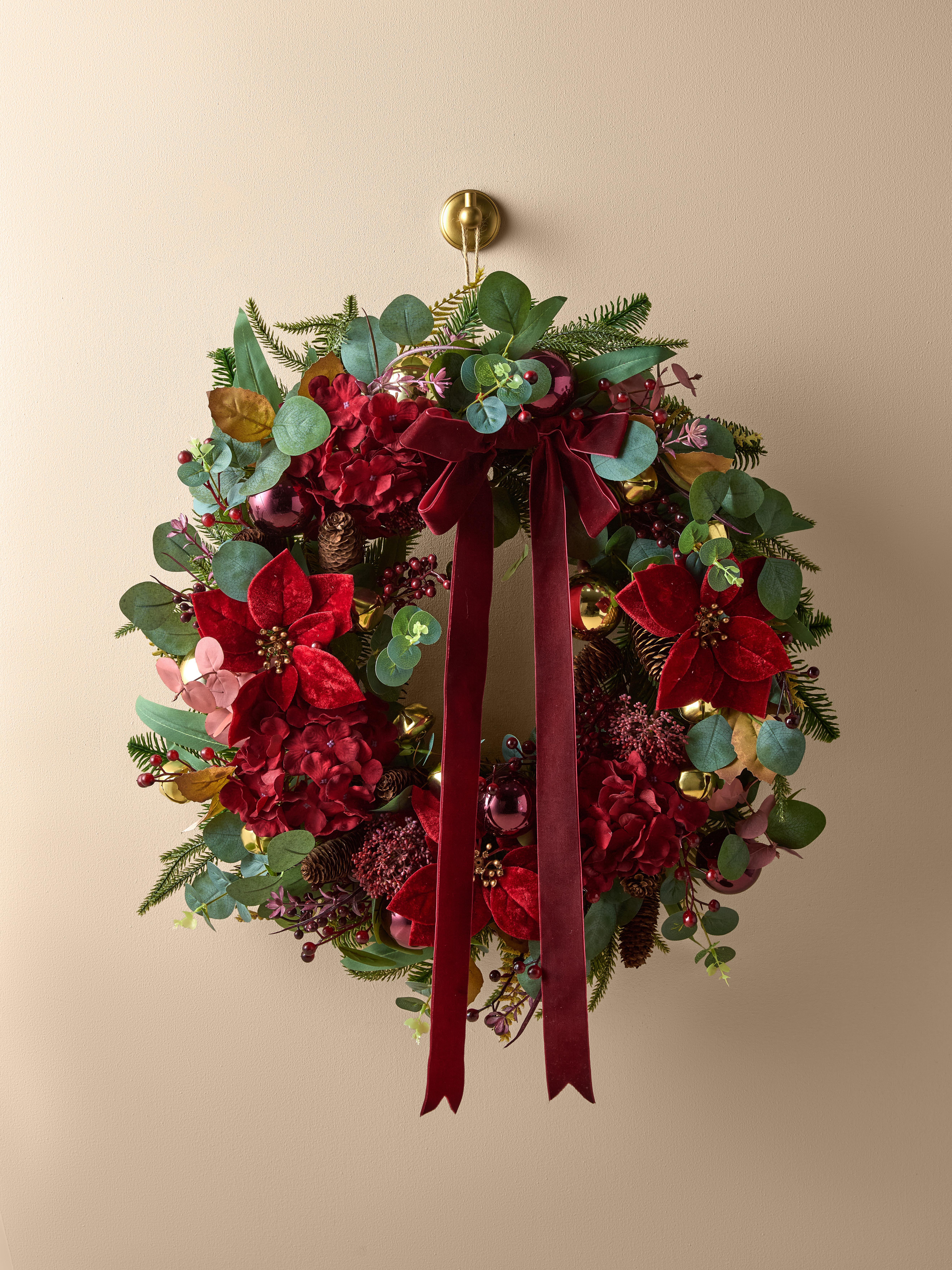 The Edit Poinsettia Christmas Wreath