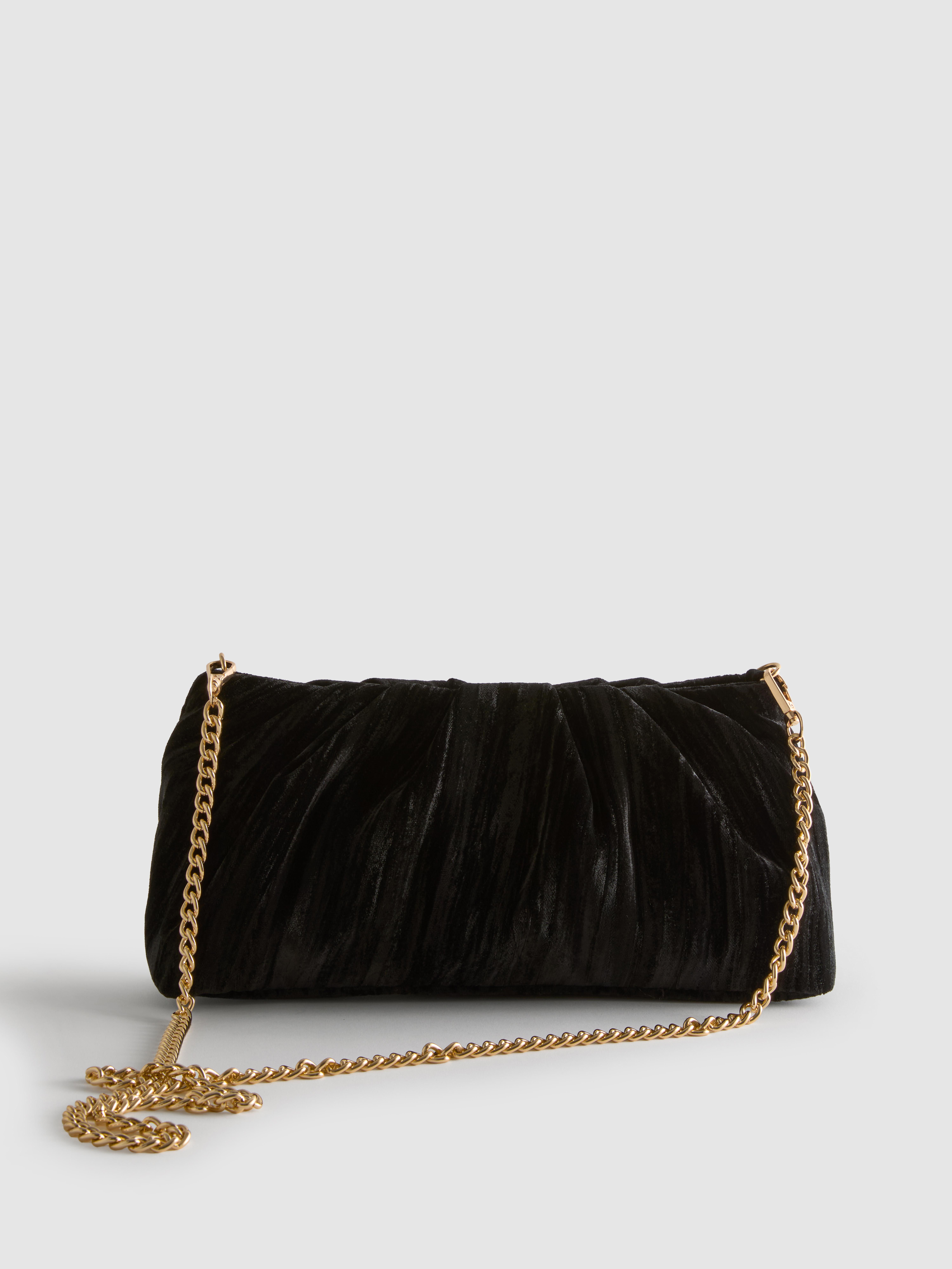 Velvet Chain Clutch Bag