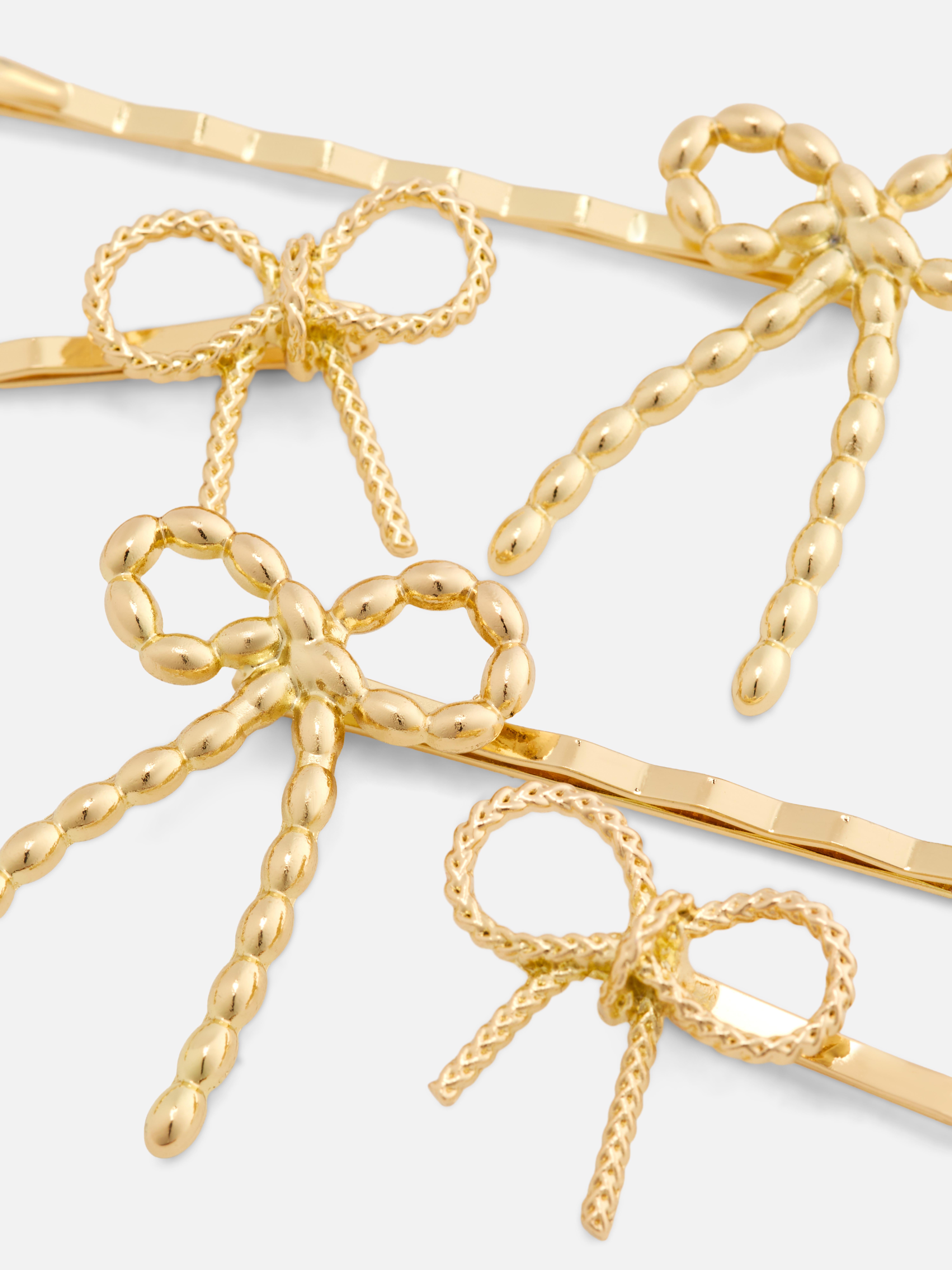 4pk Metallic Bow Hair Slides