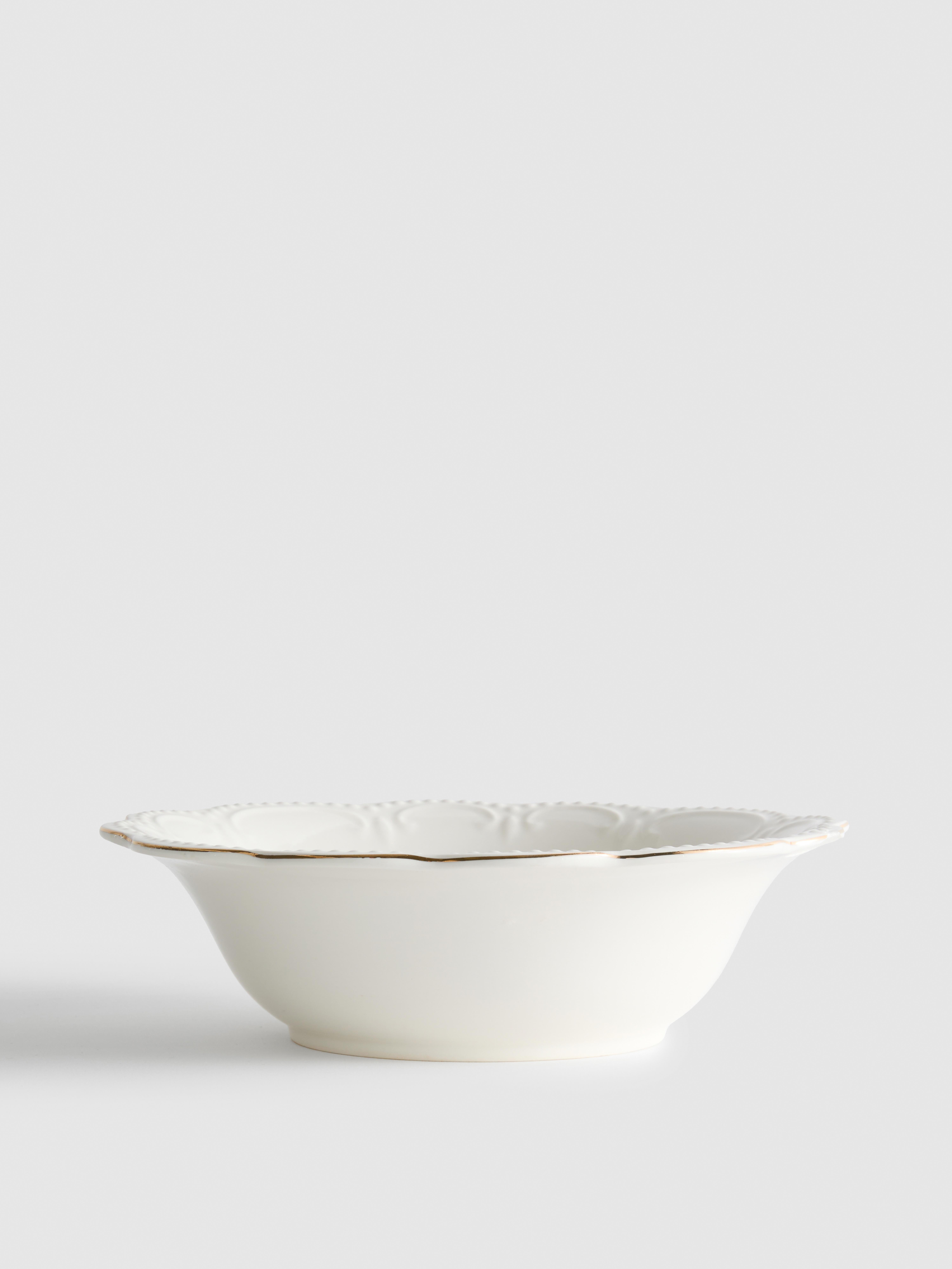 Pasta Bowl With Metallic Rim