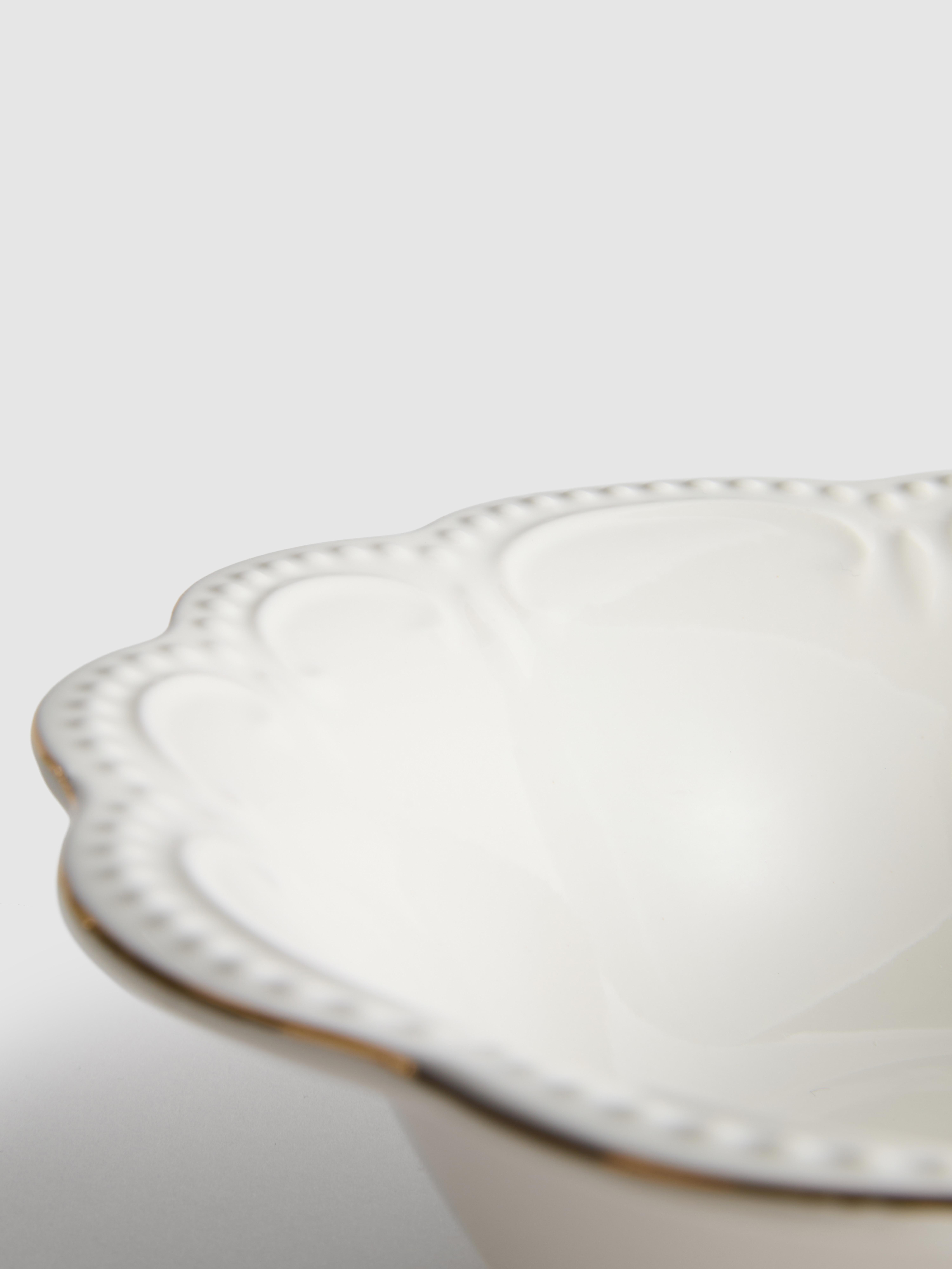 Pasta Bowl With Metallic Rim