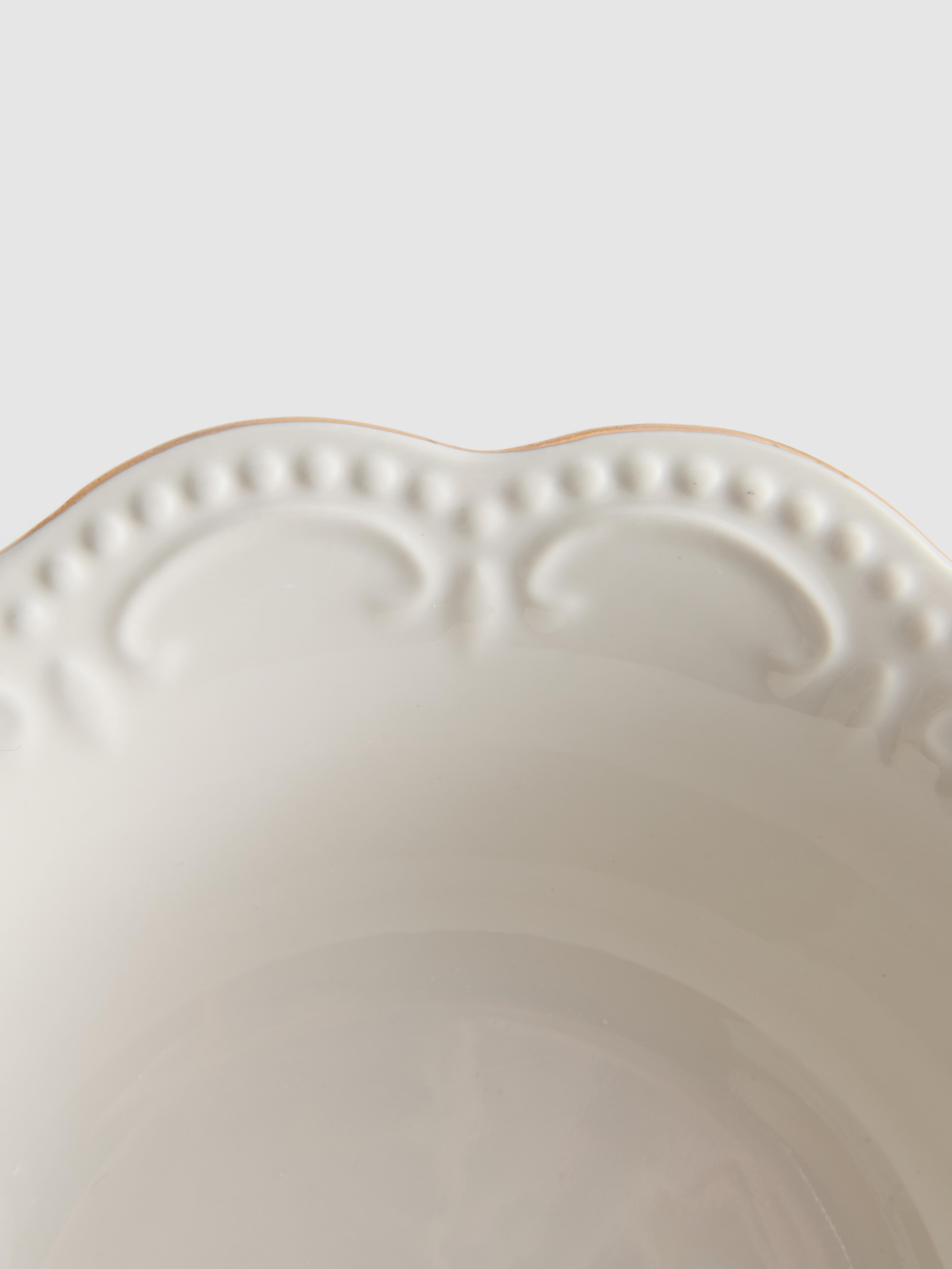 Pasta Bowl With Metallic Rim
