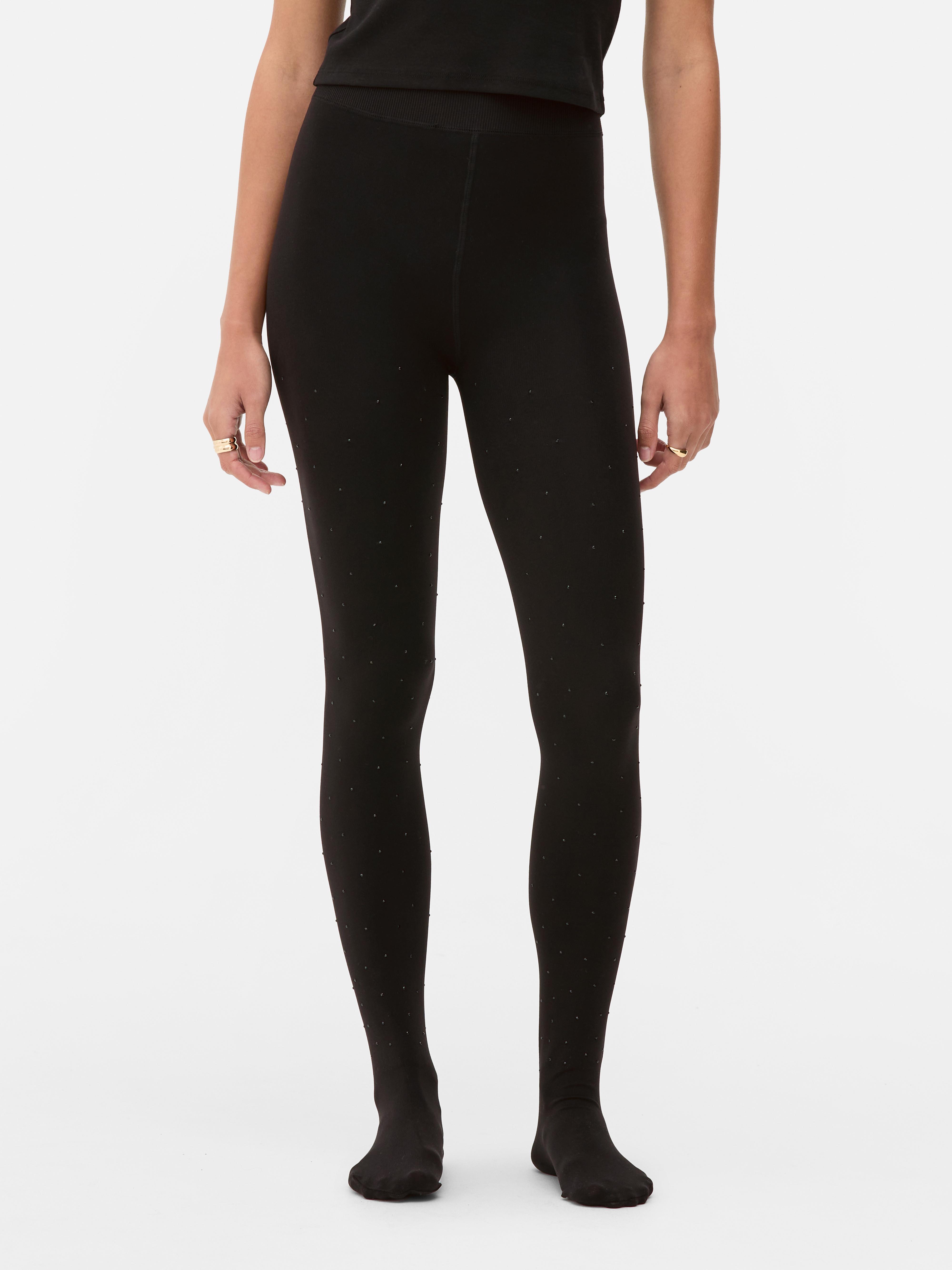 Velvet Plush Diamante Tights