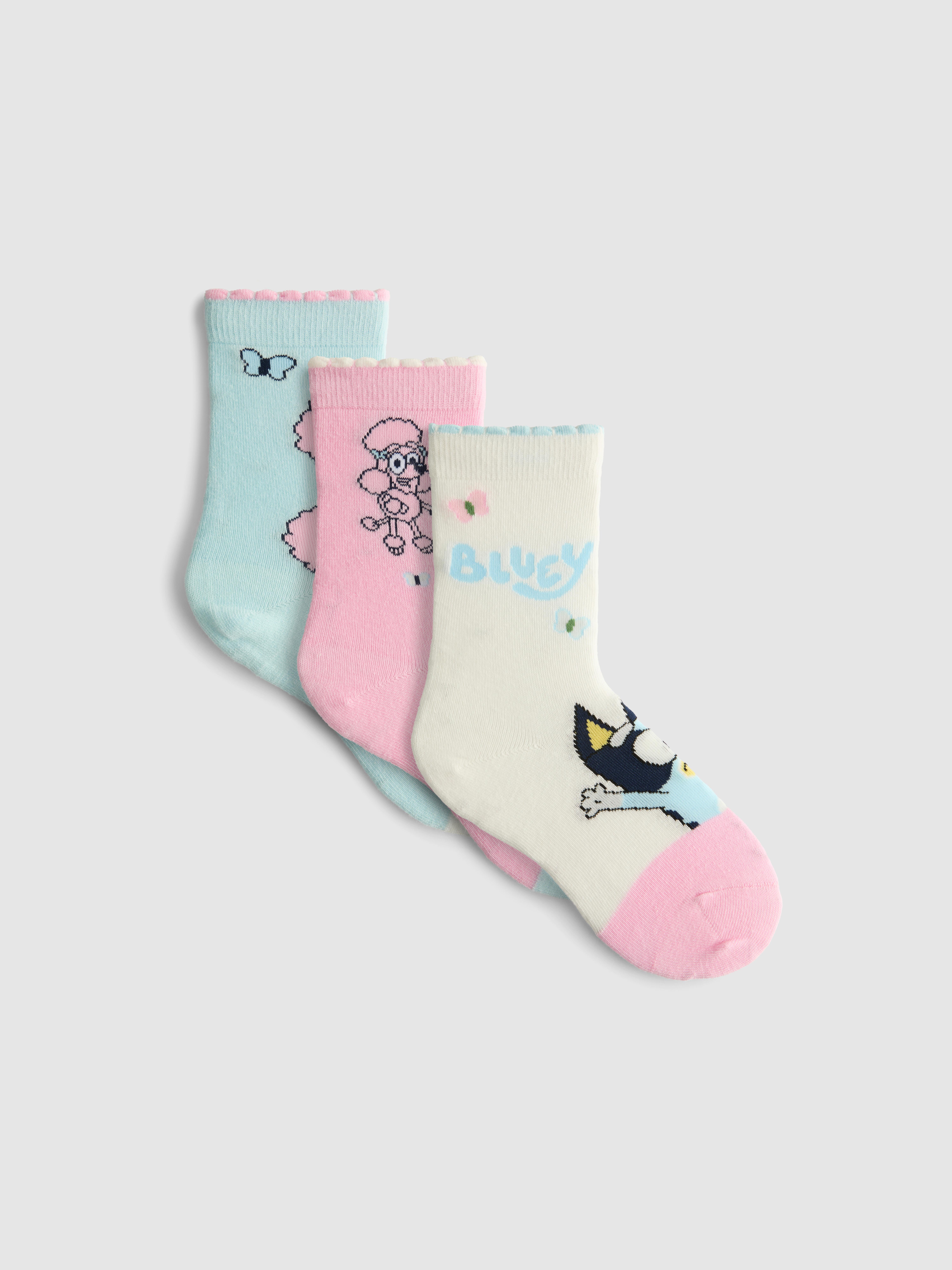 3pk Bluey Ankle Socks