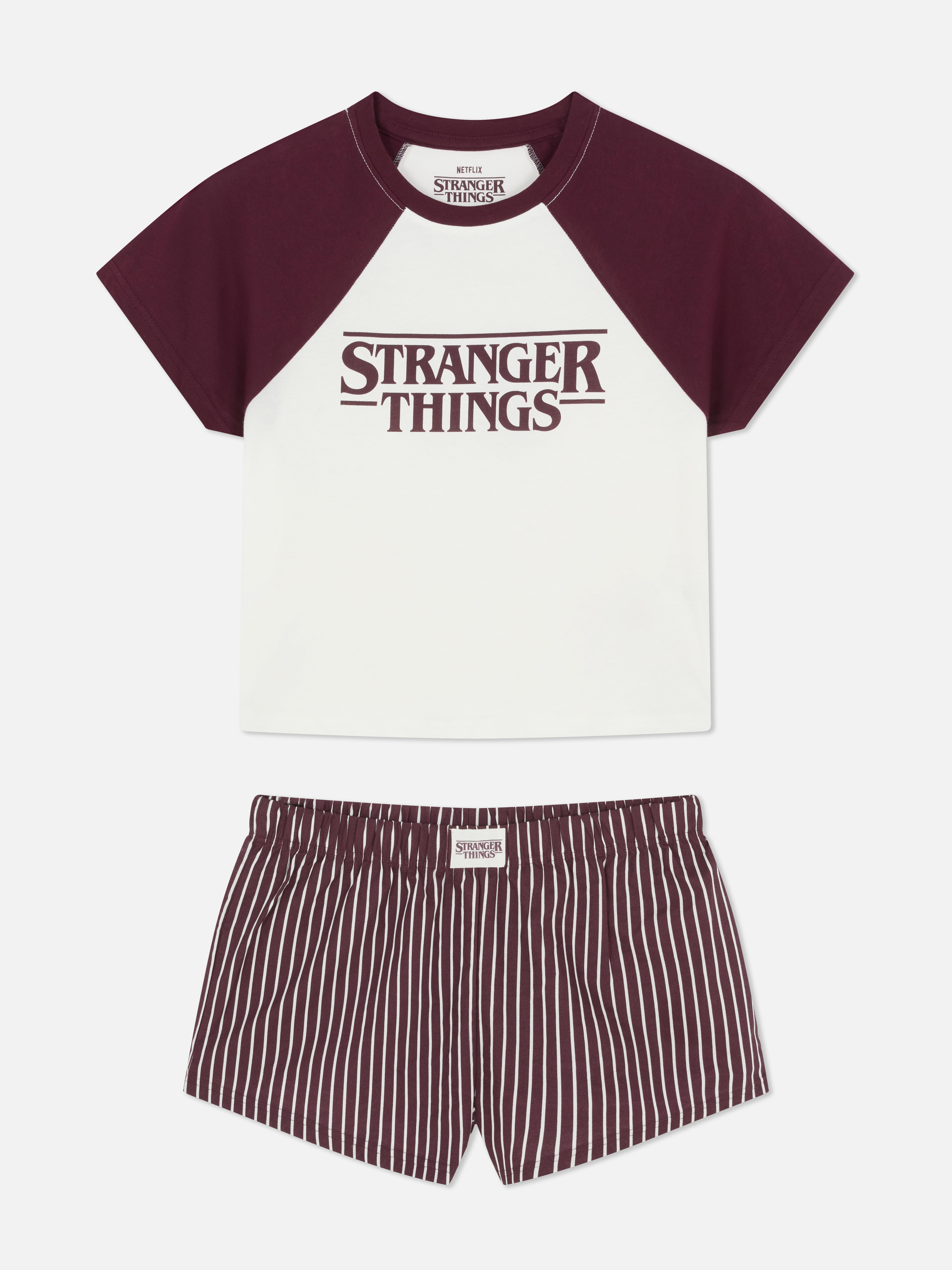 Pigiama corto in raglan Stranger Things