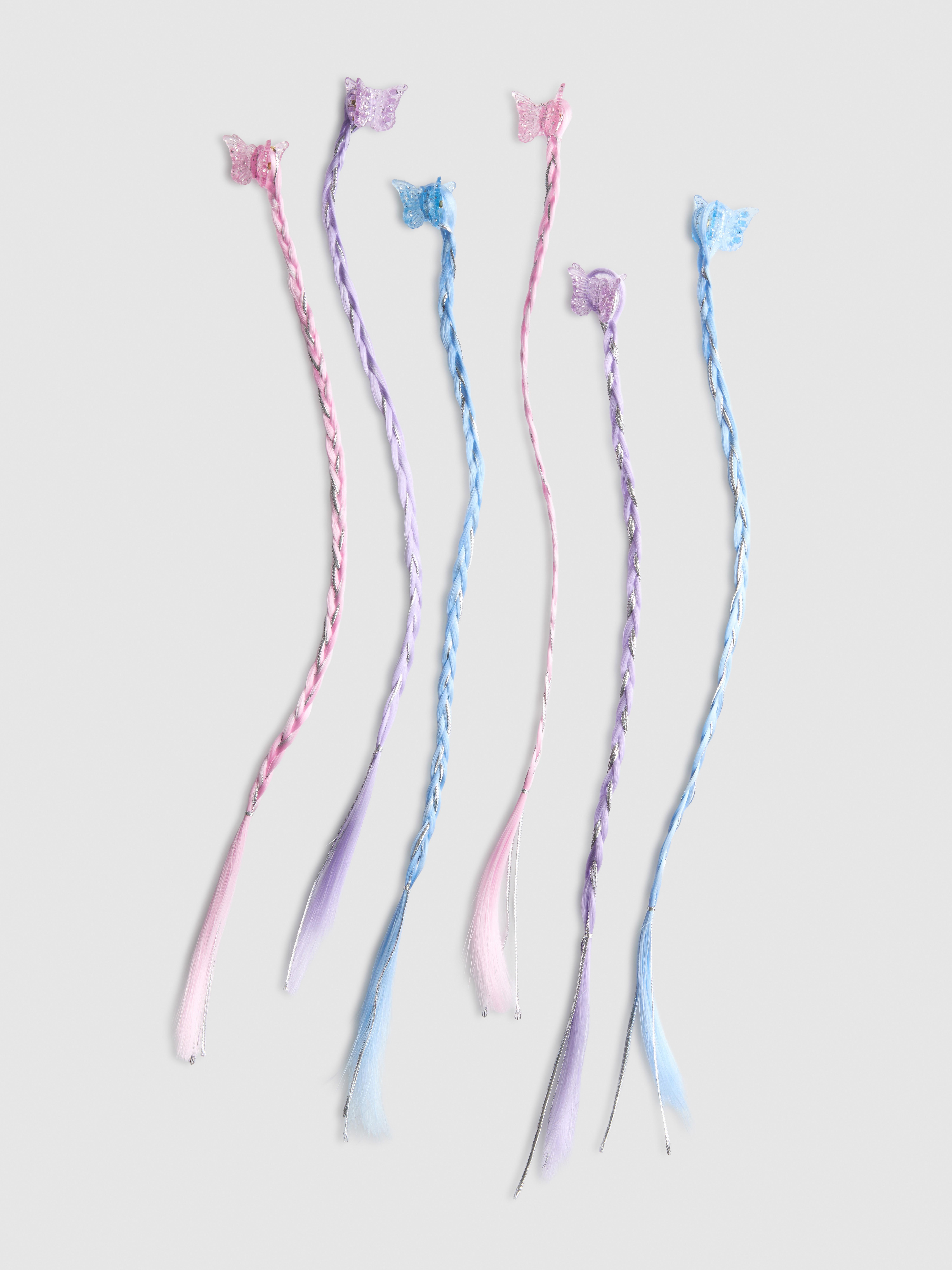 6pk Butterfly Braid Hair Clips