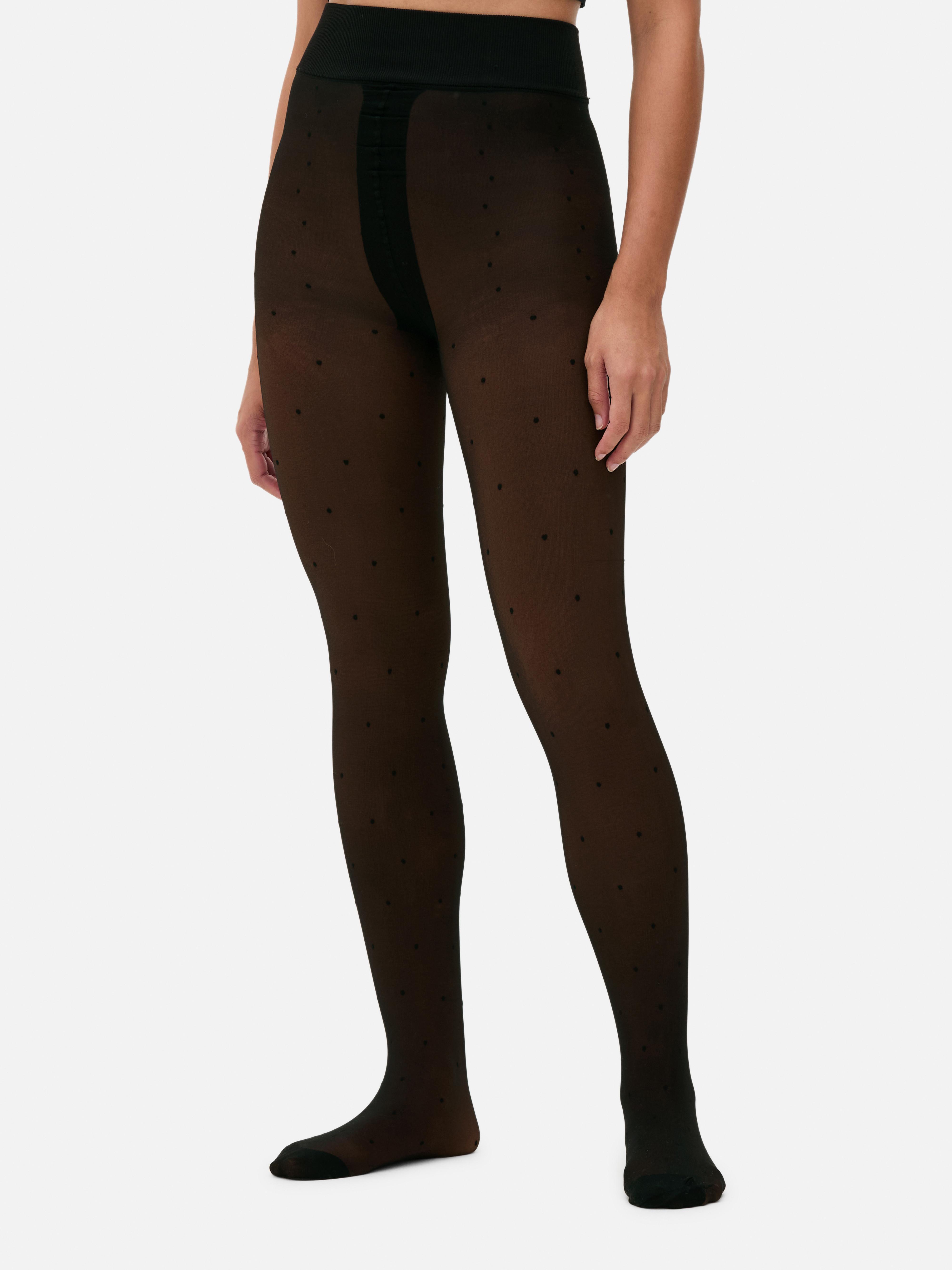 Collants en velours duveteux à pois