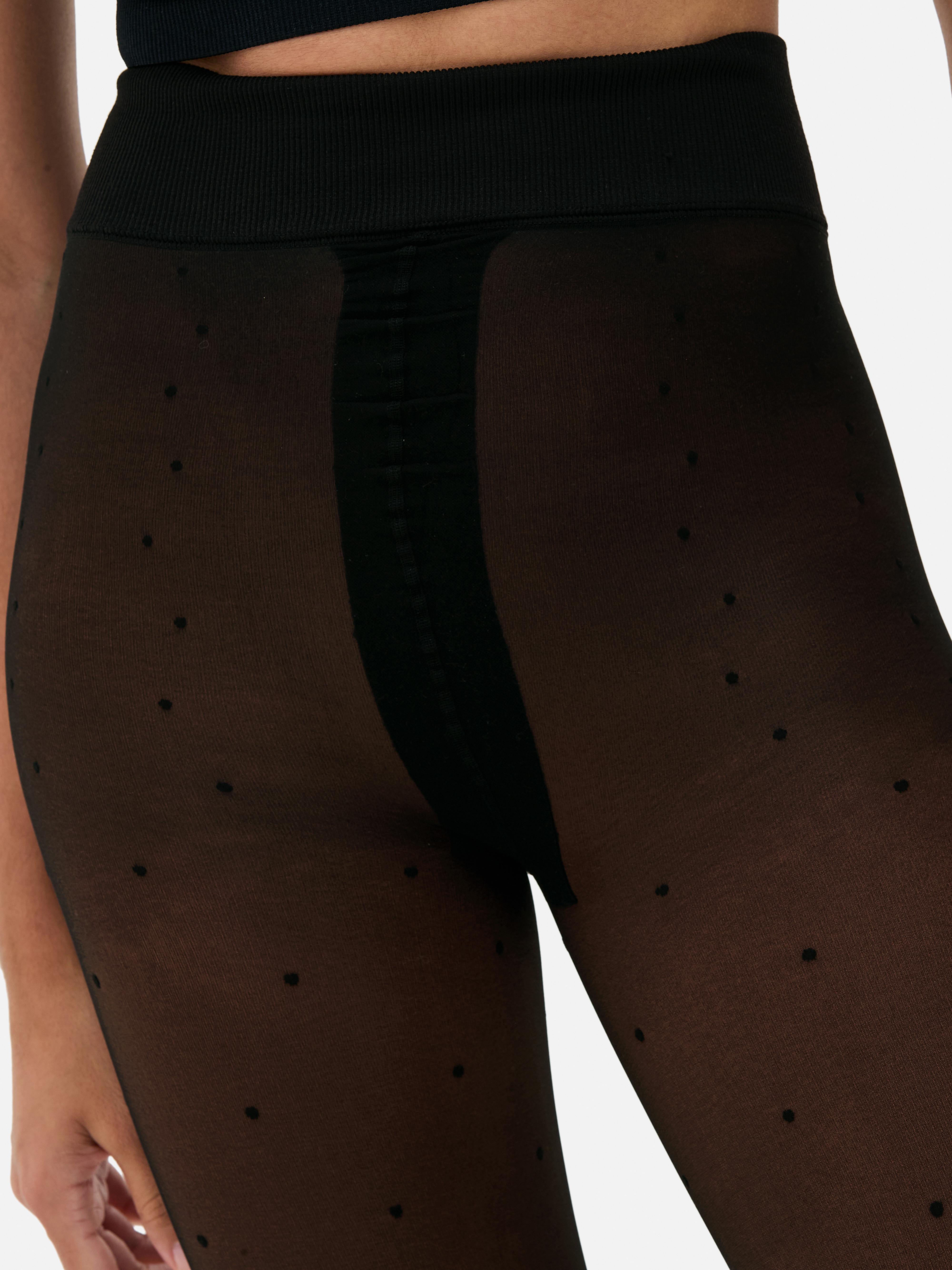 Collants en velours duveteux à pois