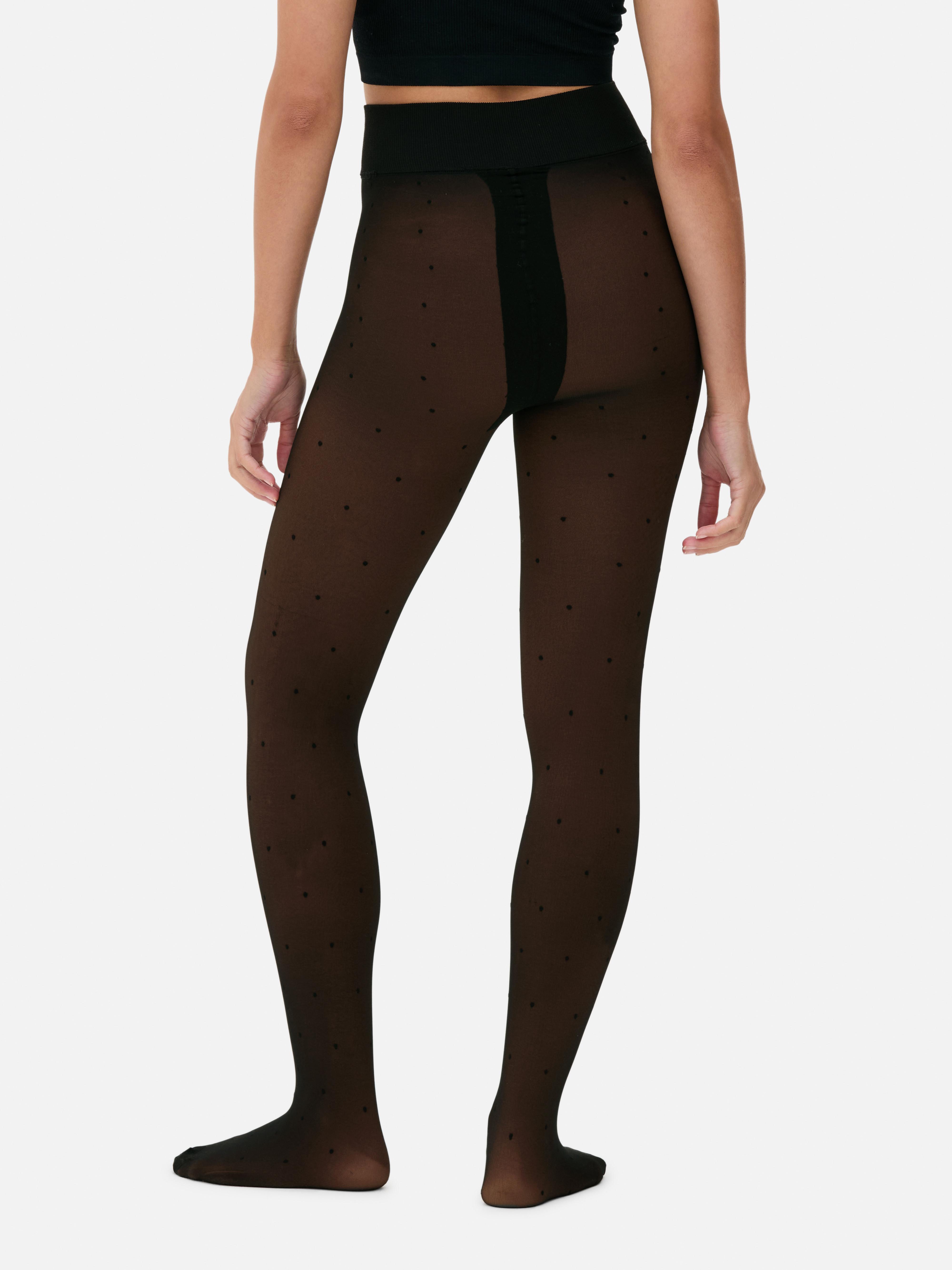 Collants en velours duveteux à pois