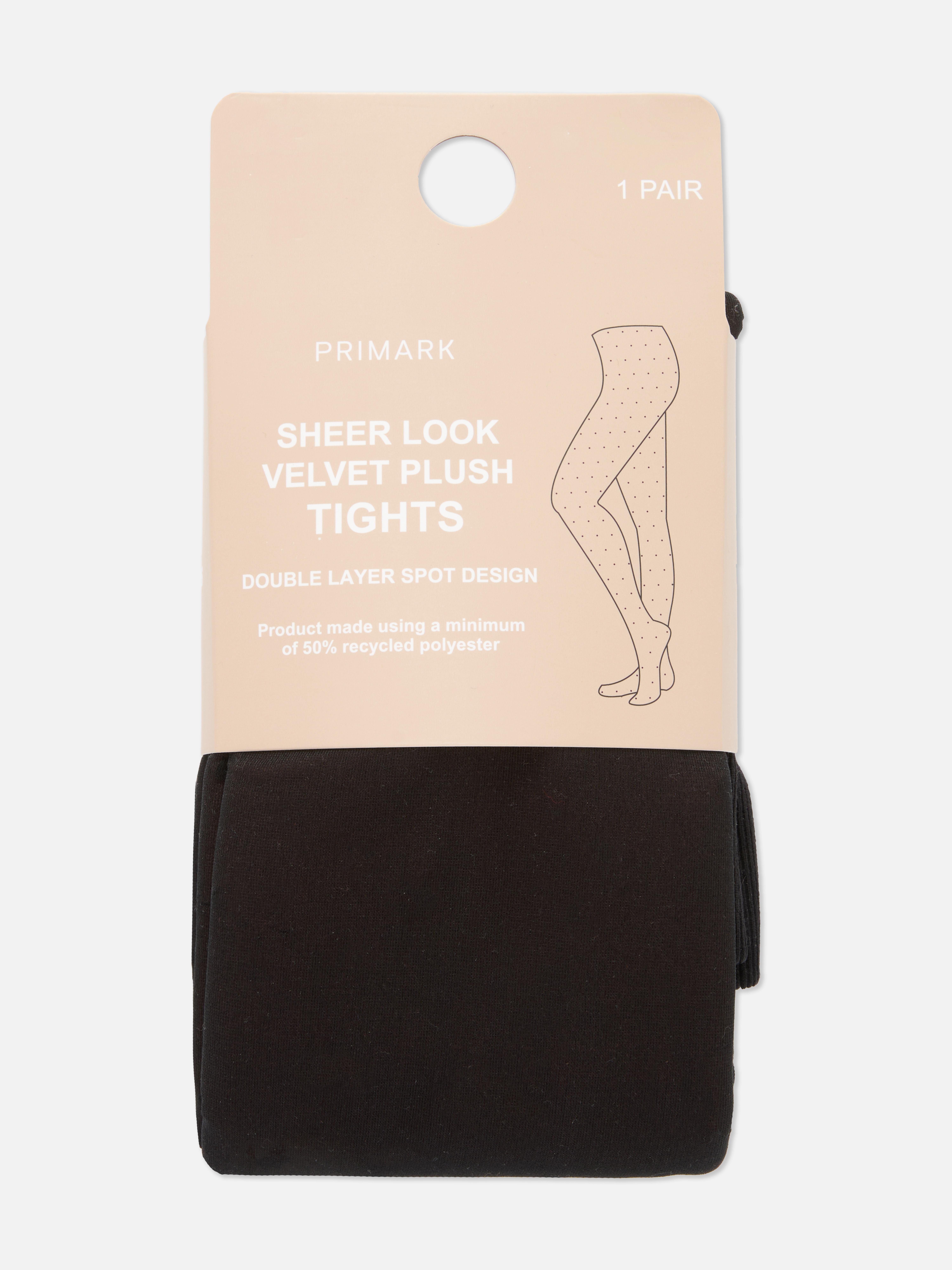 Collants en velours duveteux à pois
